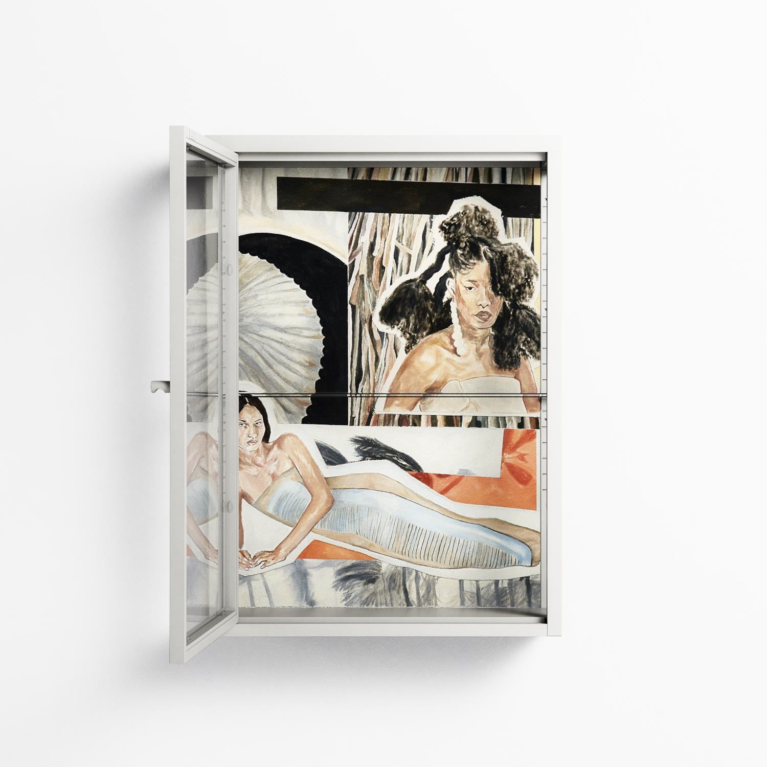 Sweet Far Away - Wall Cabinet - Sophie Goudman-Peachey - Chalk - Clear glass