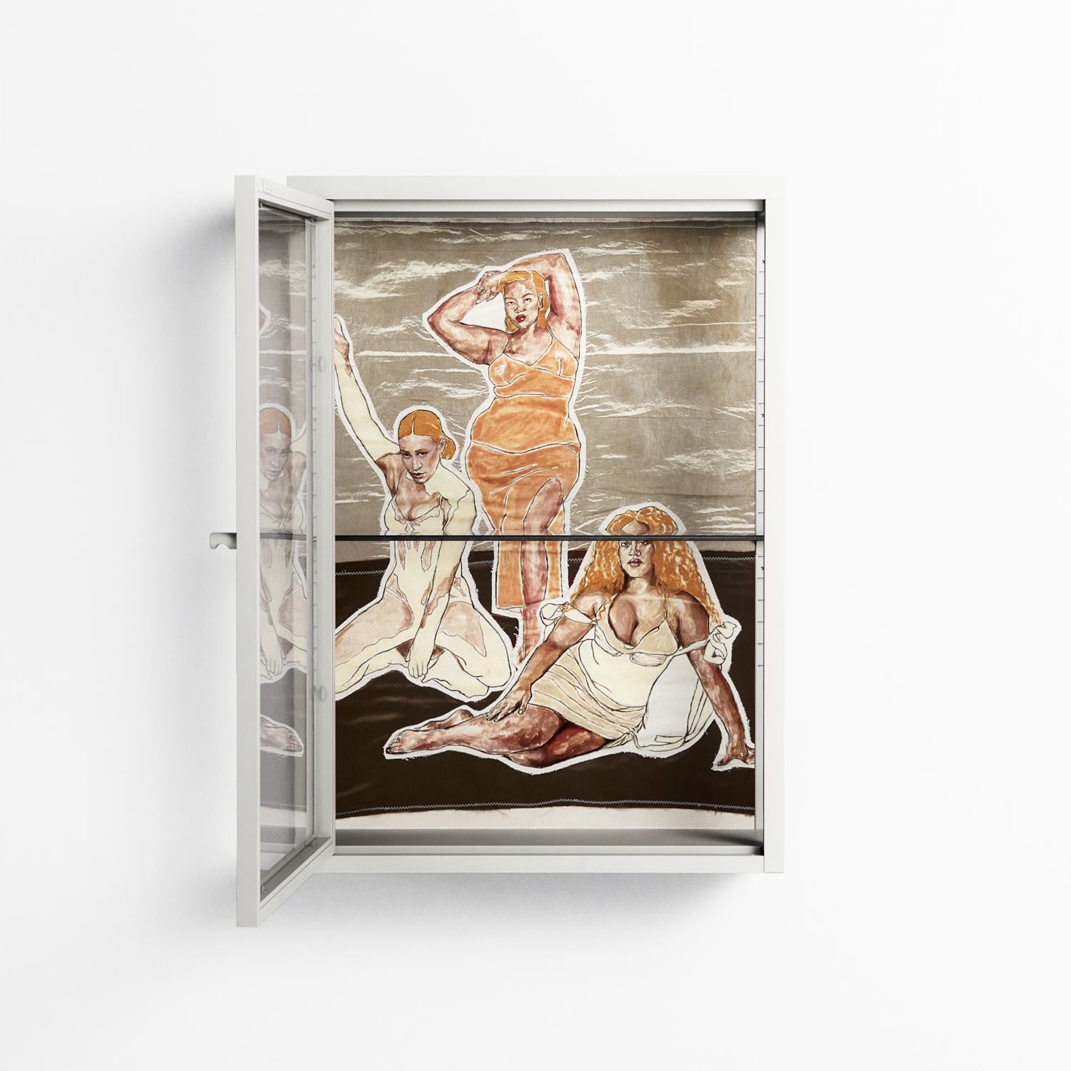 We Are Who We Are - Wall Cabinet - Sophie Goudman-Peachey - Chalk - Clear glass