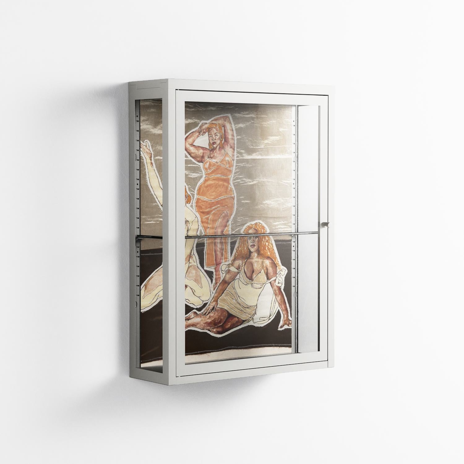 We Are Who We Are - Wall Cabinet - Sophie Goudman-Peachey - Chalk - Clear glass