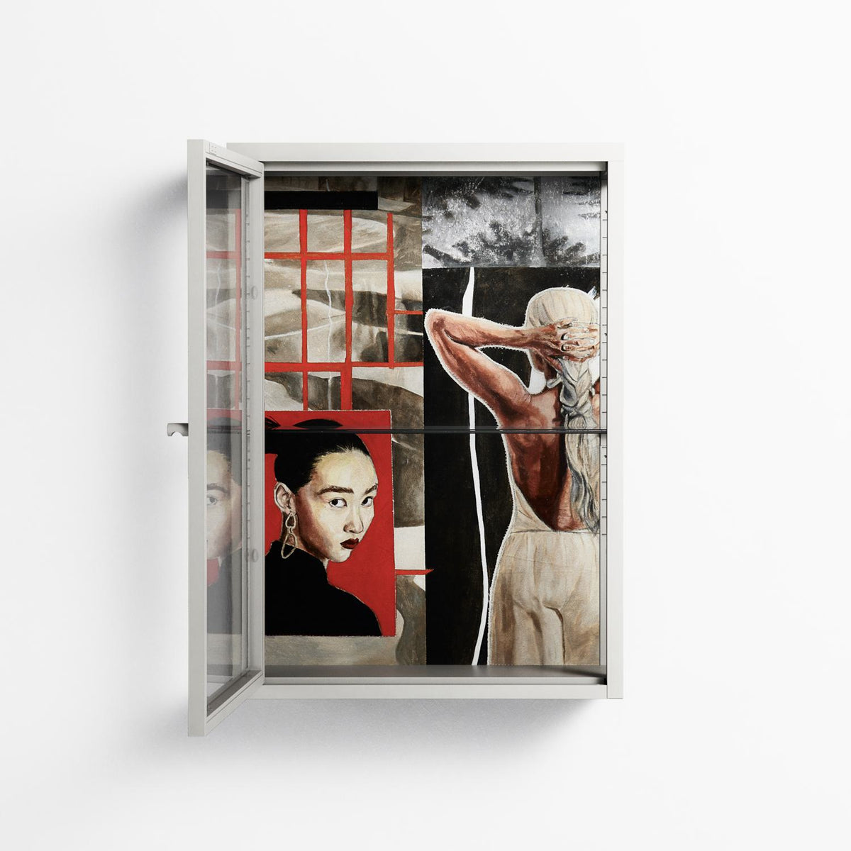 Where We Belong - Wall Cabinet - Sophie Goudman-Peachey - Chalk - Clear glass
