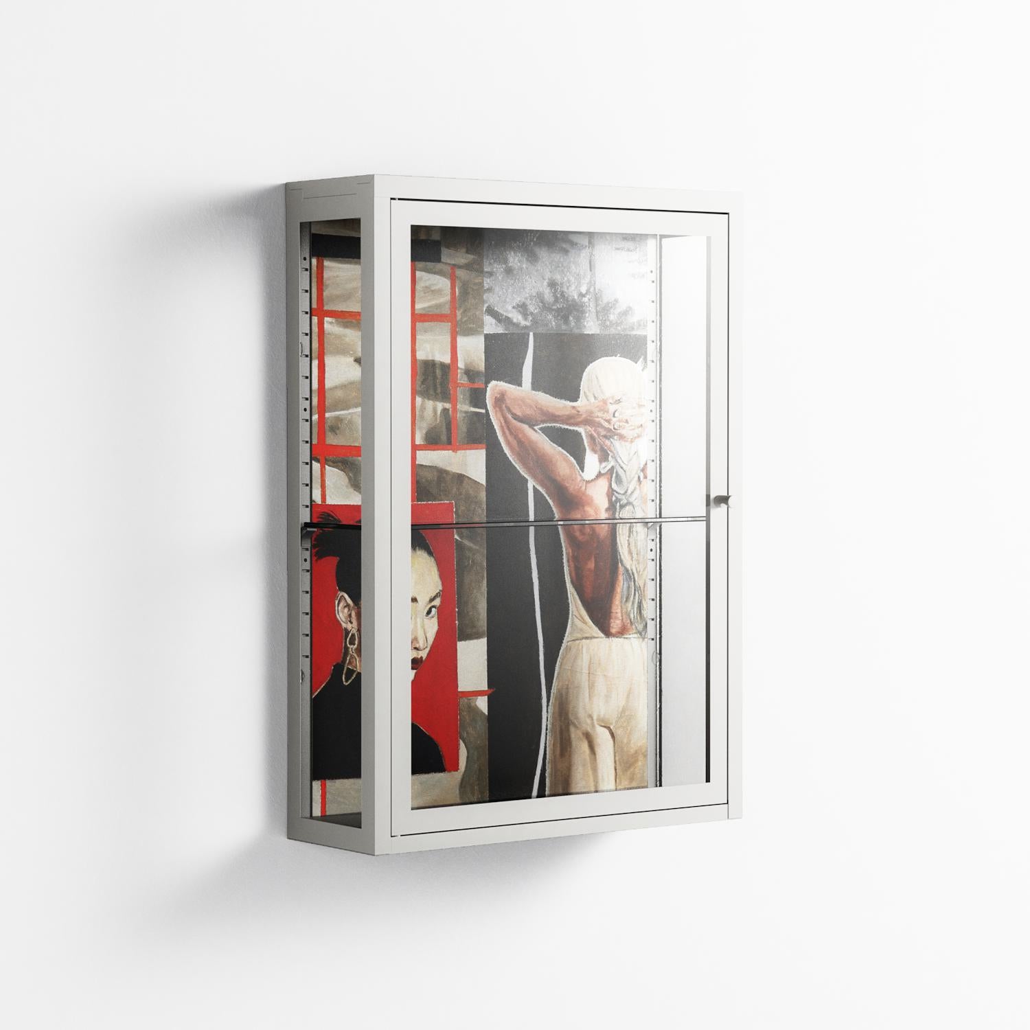 Where We Belong - Wall Cabinet - Sophie Goudman-Peachey - Chalk - Clear glass