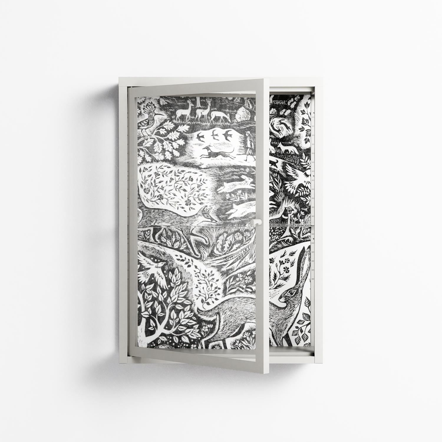 Flight Of Fancy - Wall Cabinet - Diana Catchpole - Chalk - Clear glass