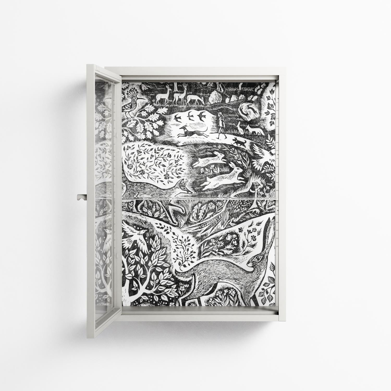 Flight Of Fancy - Wall Cabinet - Diana Catchpole - Chalk - Clear glass
