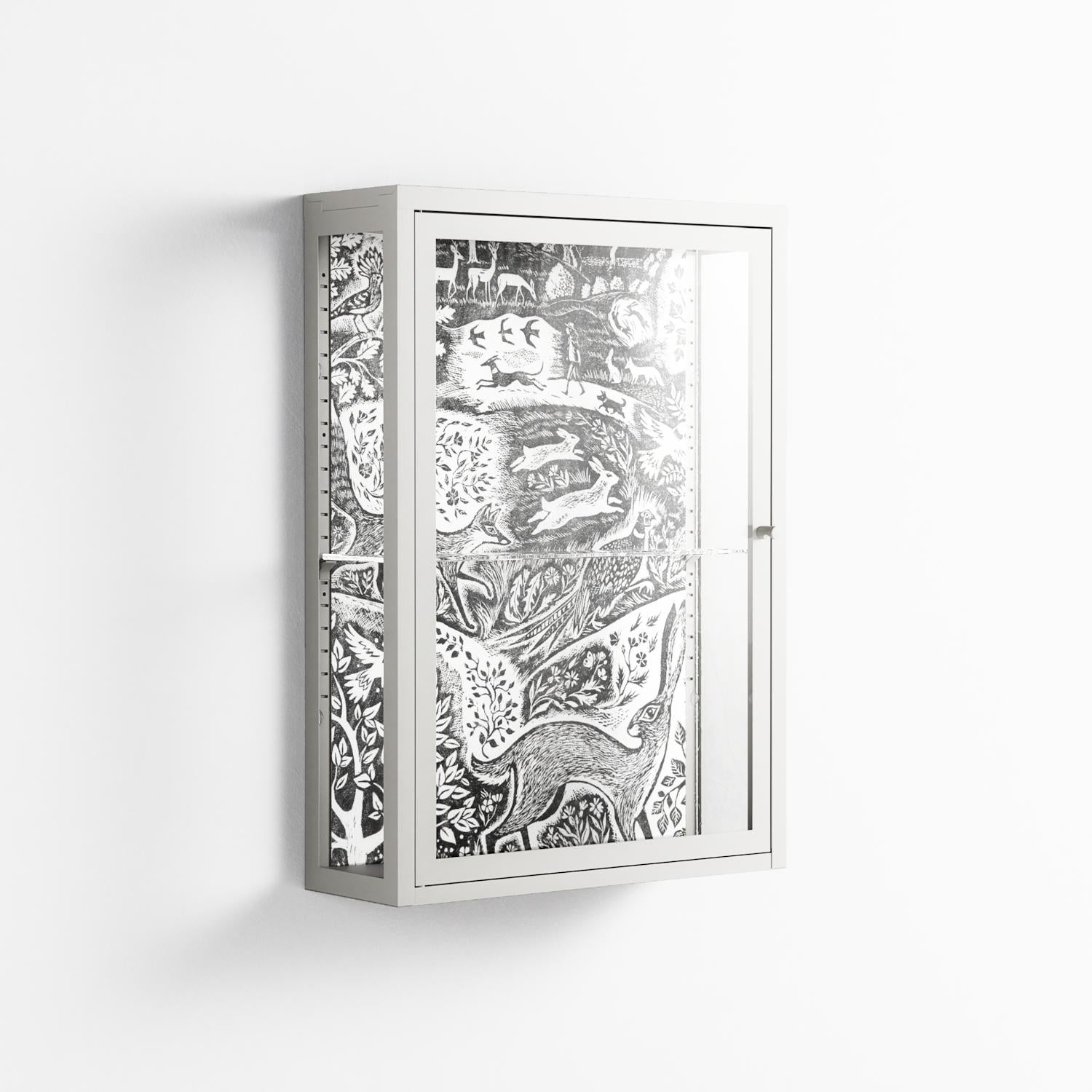 Flight Of Fancy - Wall Cabinet - Diana Catchpole - Chalk - Clear glass