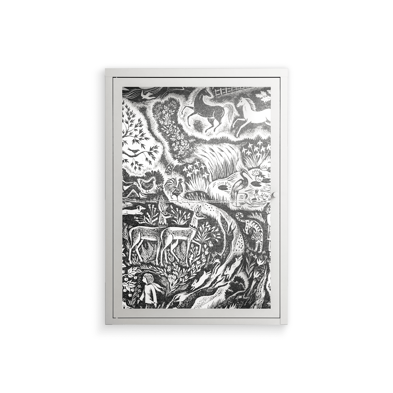 Flight Of Fancy 3 - Wall Cabinet - Diana Catchpole - Chalk - Clear glass