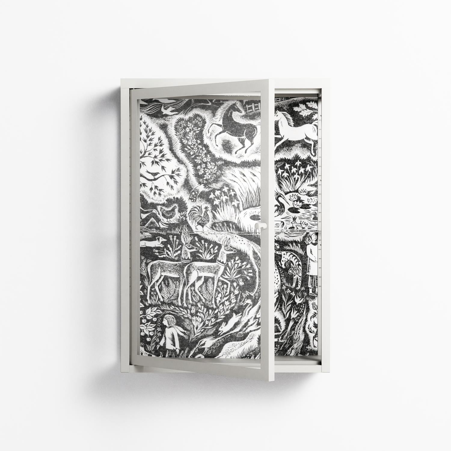 Flight Of Fancy 3 - Wall Cabinet - Diana Catchpole - Chalk - Clear glass