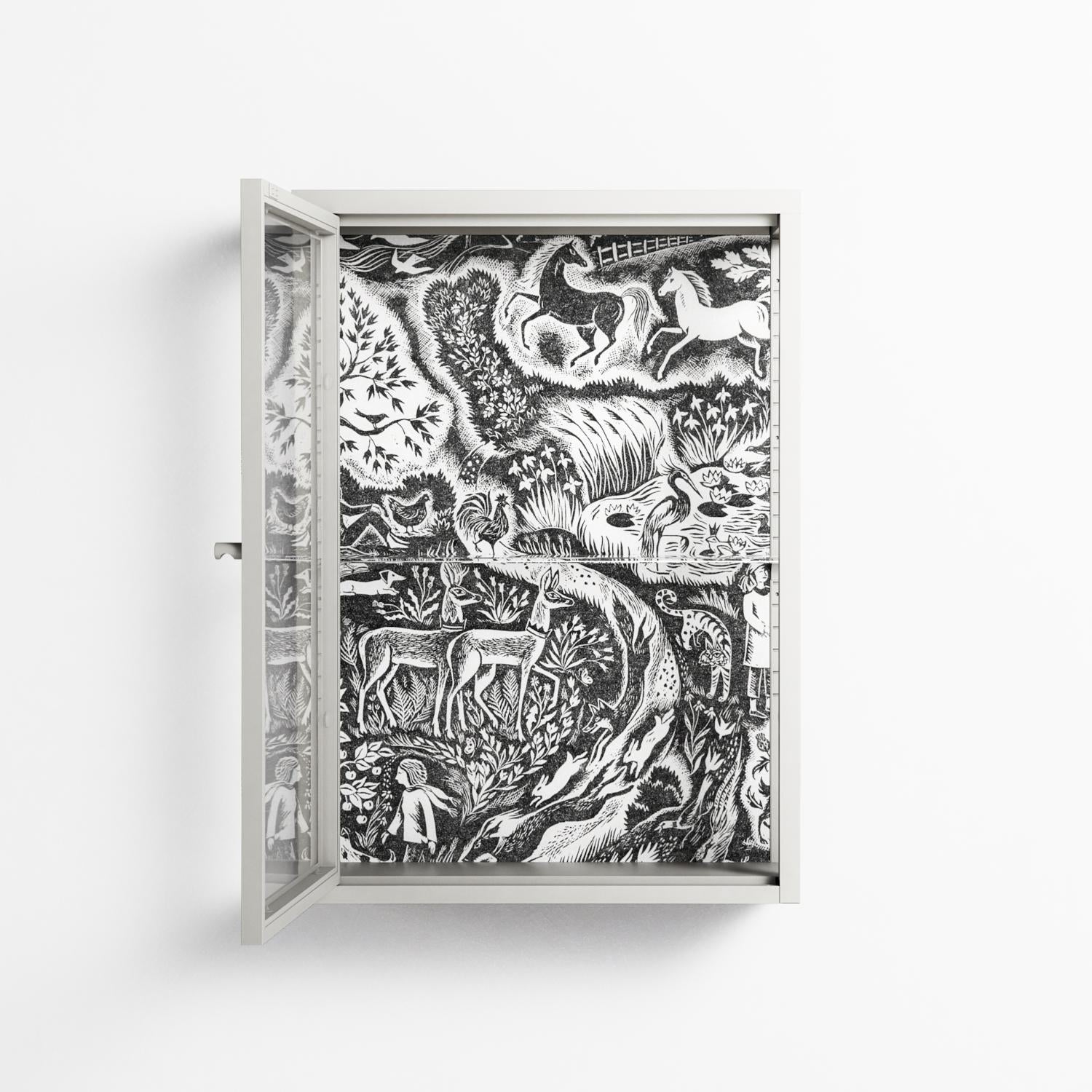 Flight Of Fancy 3 - Wall Cabinet - Diana Catchpole - Chalk - Clear glass