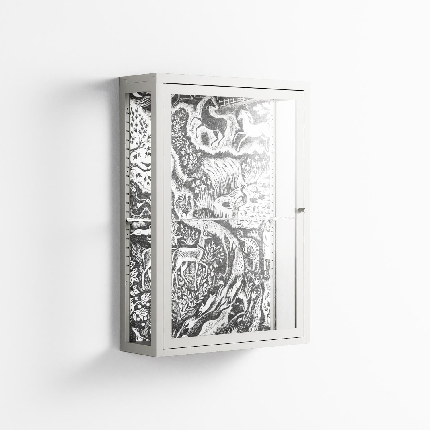 Flight Of Fancy 3 - Wall Cabinet - Diana Catchpole - Chalk - Clear glass