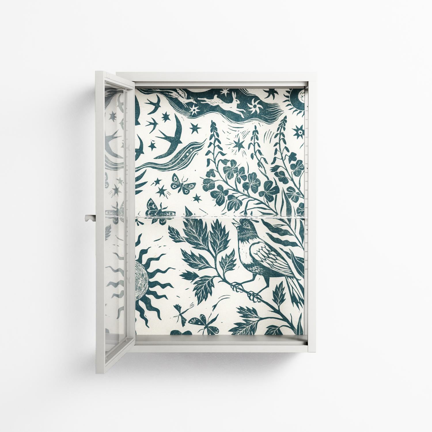 Ode to Summer 3 - Wall Cabinet - Diana Catchpole - Chalk - Clear glass