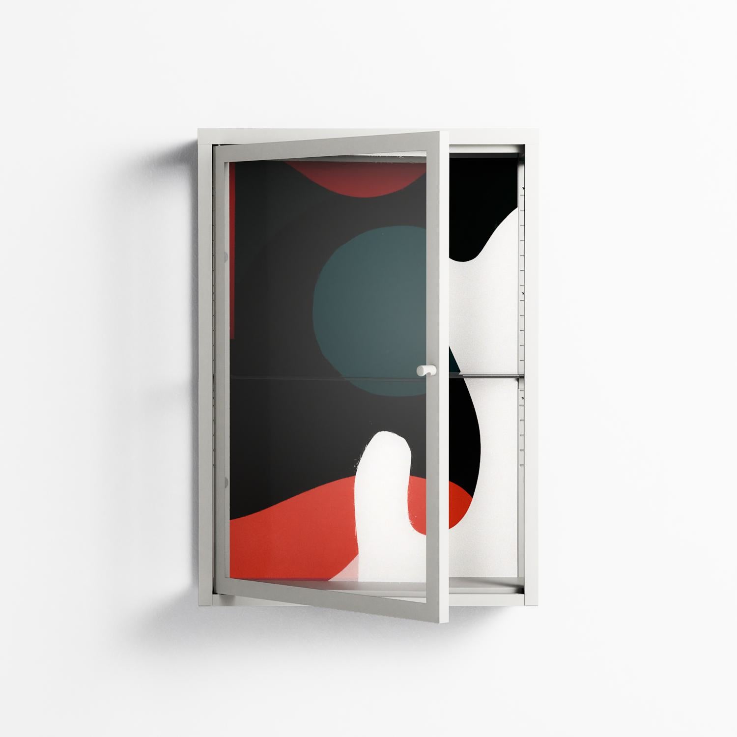 Plume - Wall Cabinet - Rikki Hewitt - Chalk - Clear glass