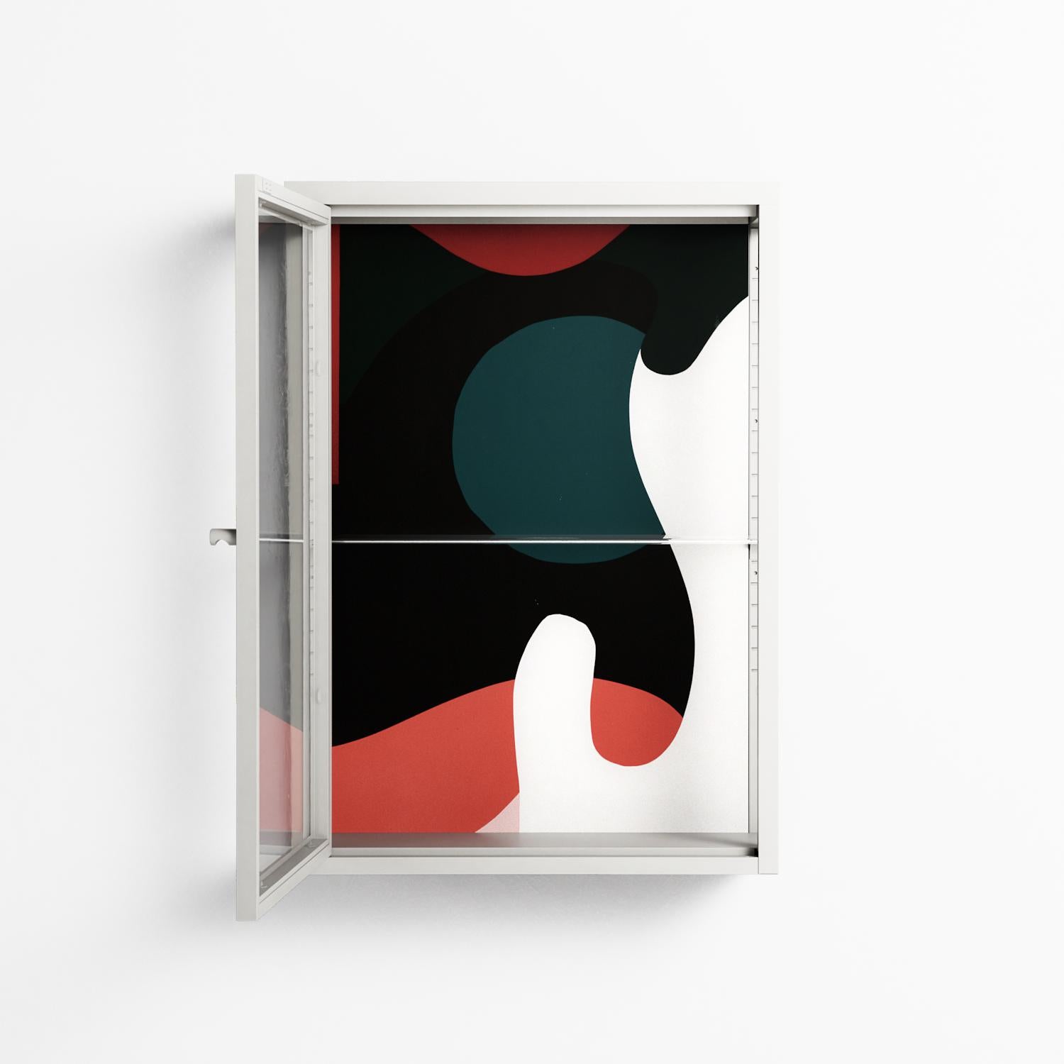Plume - Wall Cabinet - Rikki Hewitt - Chalk - Clear glass