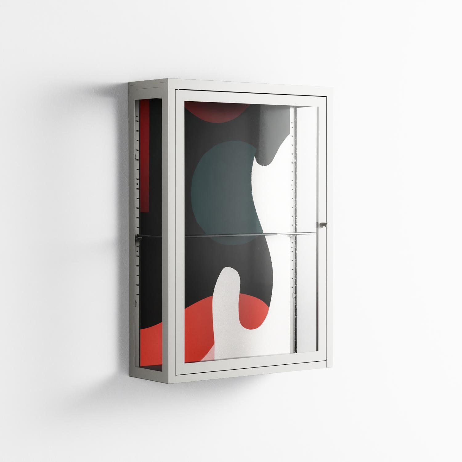 Plume - Wall Cabinet - Rikki Hewitt - Chalk - Clear glass