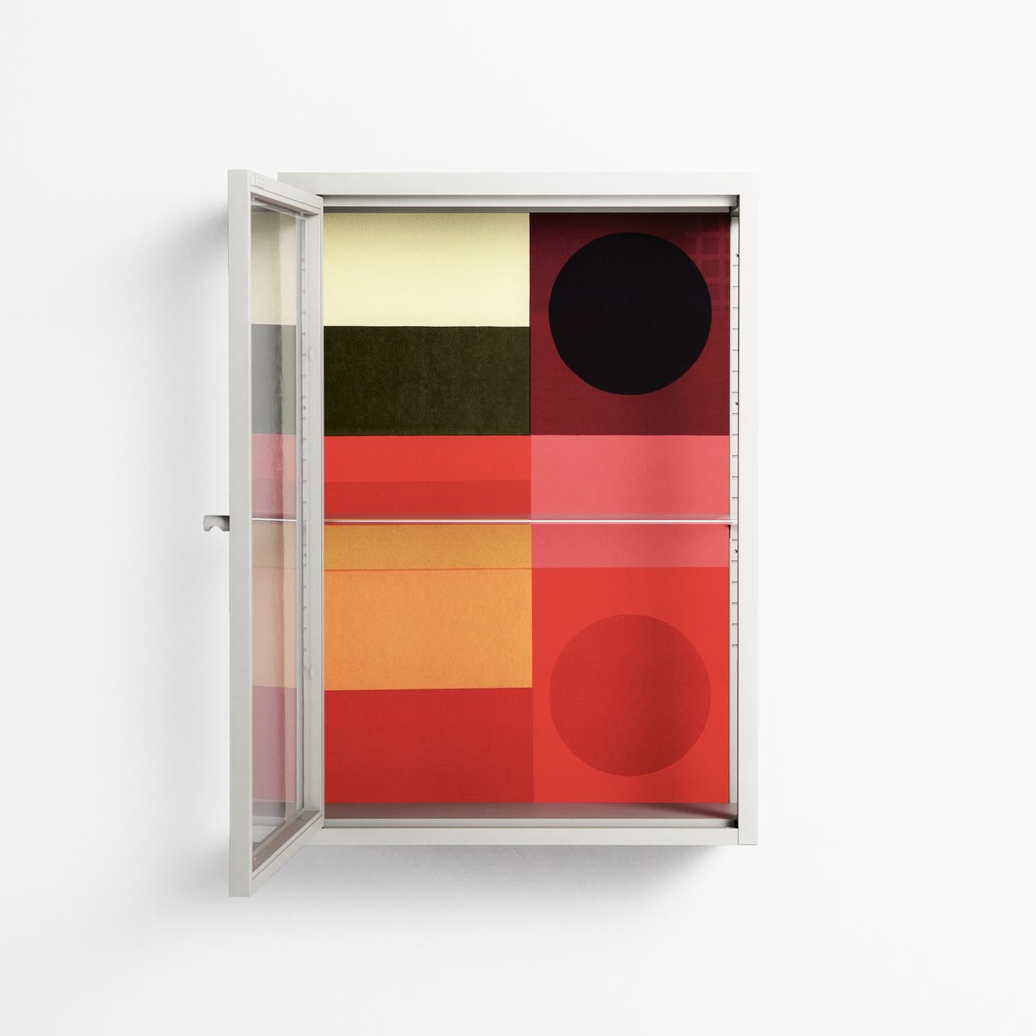 Turnstile - Wall Cabinet - Rikki Hewitt - Chalk - Clear glass