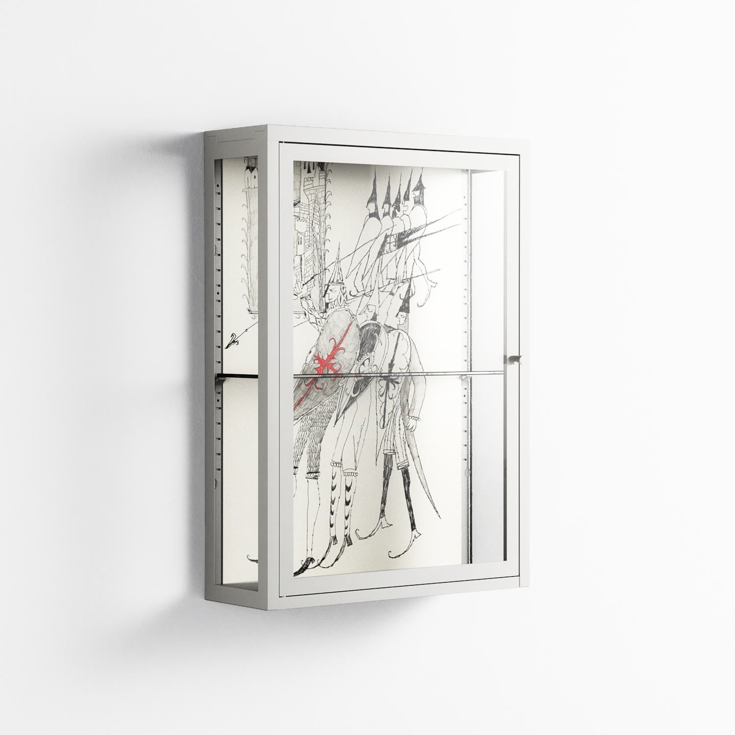 Bayeux - Wall Cabinet - Naia Escribano - Chalk - Clear glass