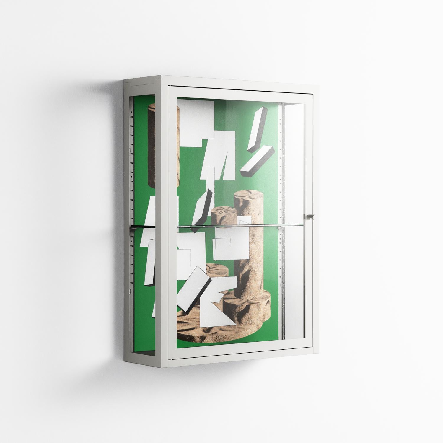 Paisaje - Wall Cabinet - Naia Escribano - Chalk - Clear glass