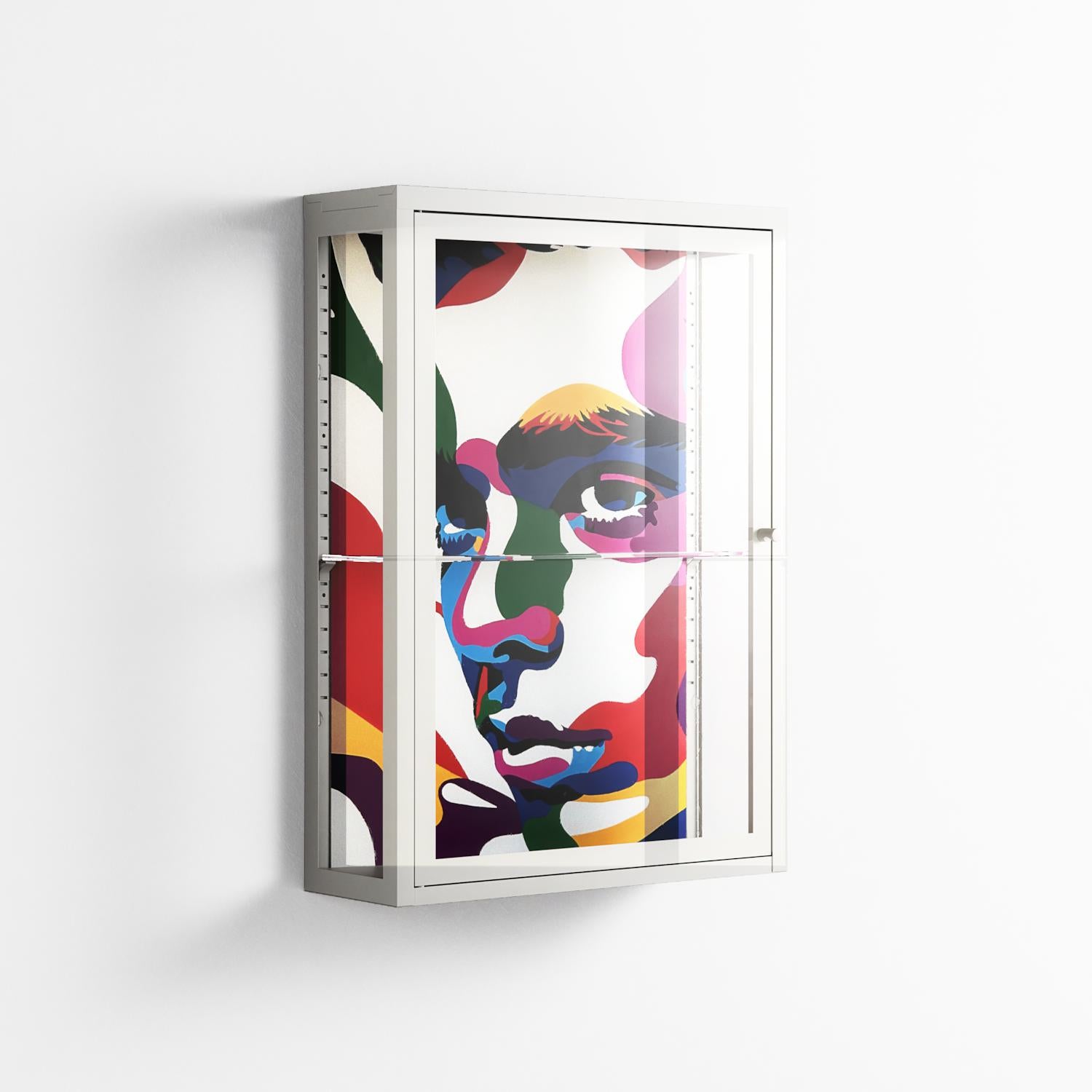 Fragments Of A Painted Souls - Wall Cabinet - Mathilda Kienast - Chalk - Clear glass