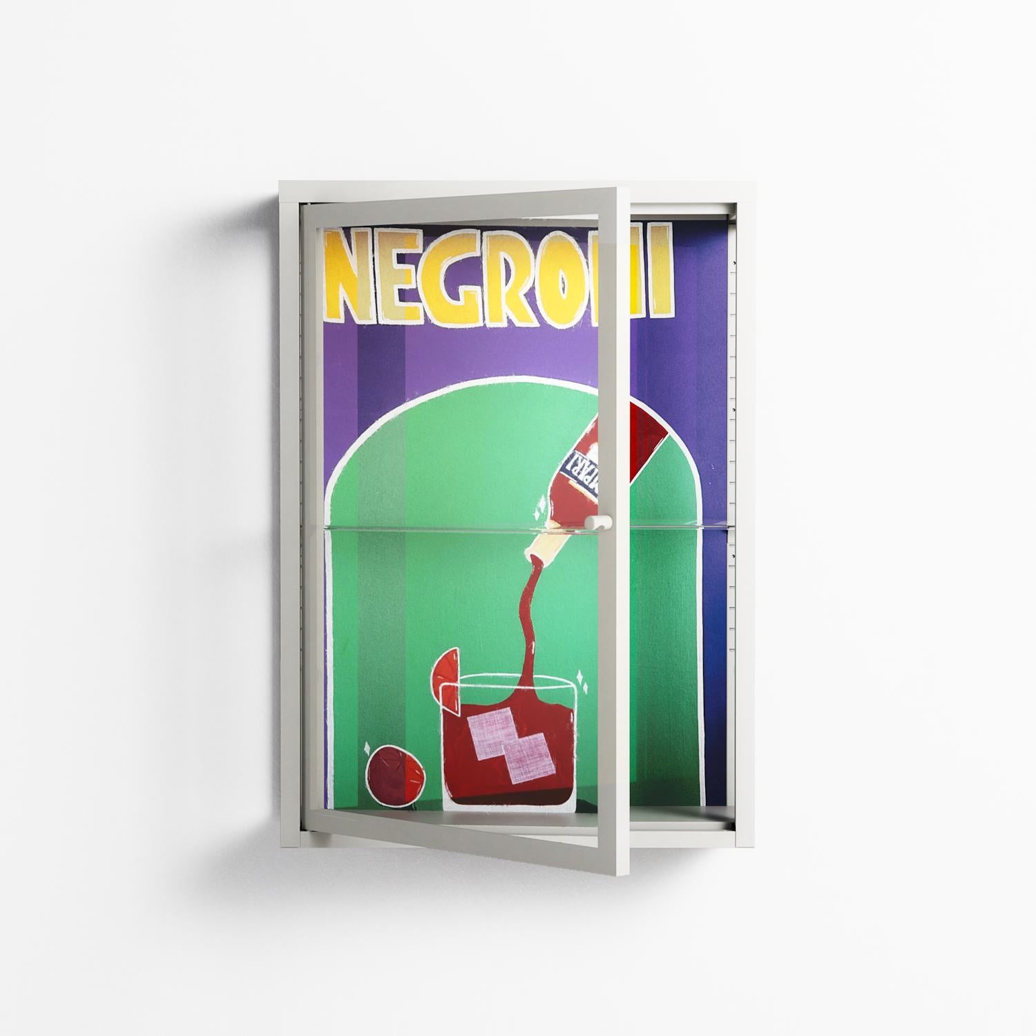 Negroni - Wall Cabinet - Mathilda Kienast - Chalk - Clear glass
