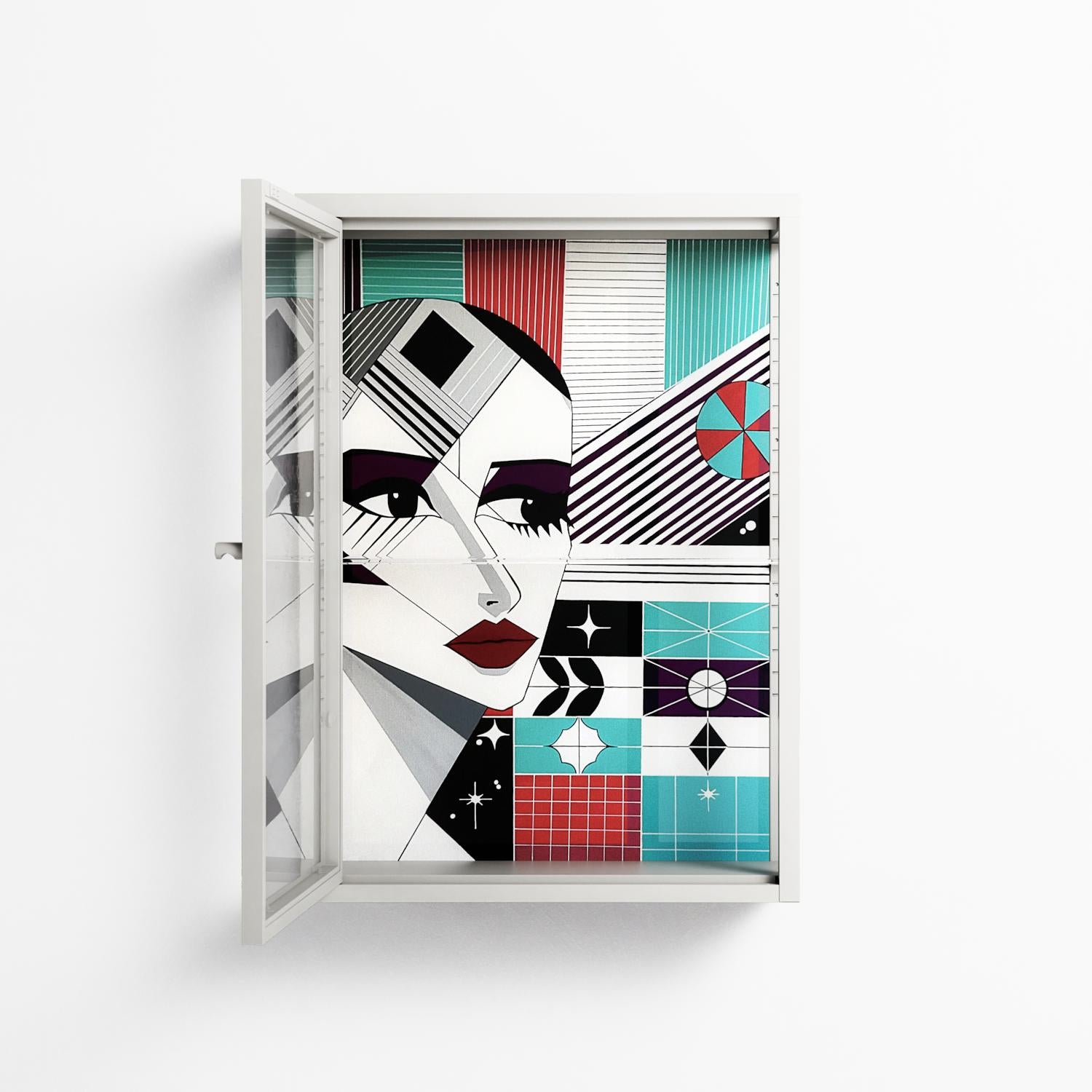 The Dessolution - Wall Cabinet - Mathilda Kienast - Chalk - Clear glass