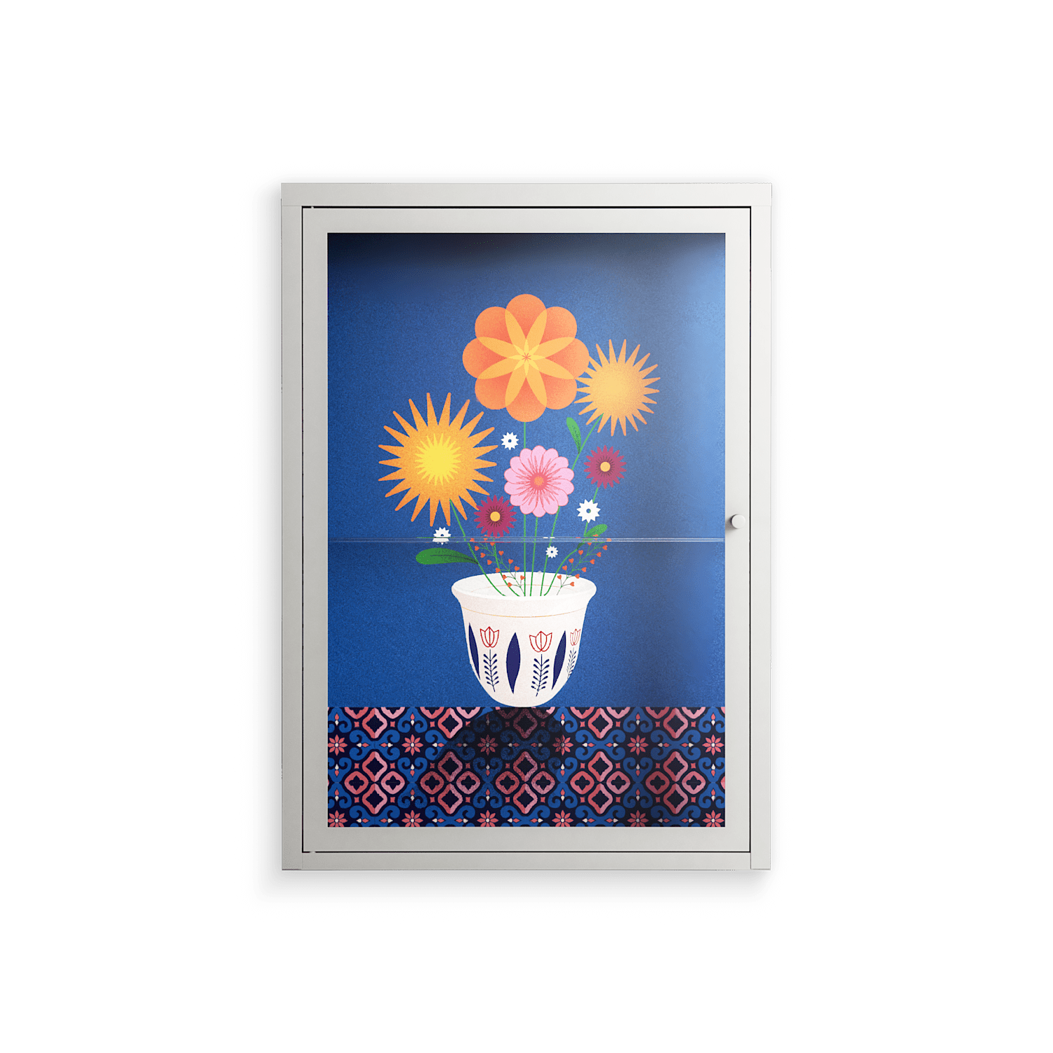 Flower Cup - Wall Cabinet - Mo Kalache - Chalk - Clear glass