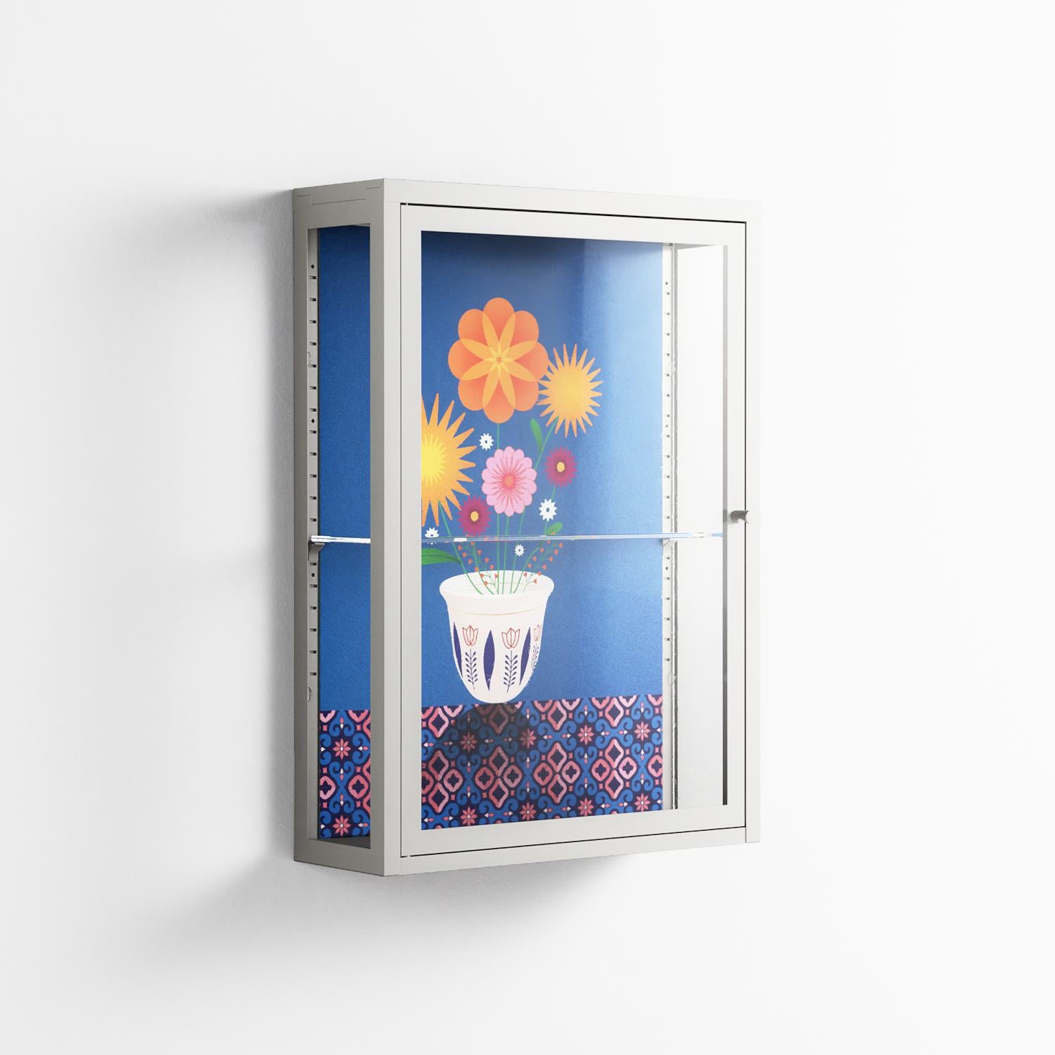 Flower Cup - Wall Cabinet - Mo Kalache - Chalk - Clear glass