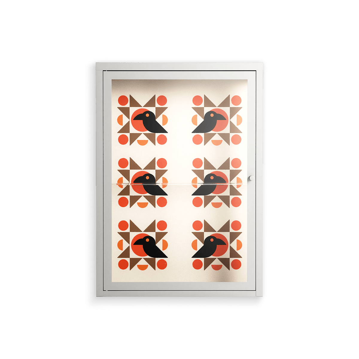 Crow Del Sol - Wall Cabinet - Ethan Fender - Chalk - Clear glass