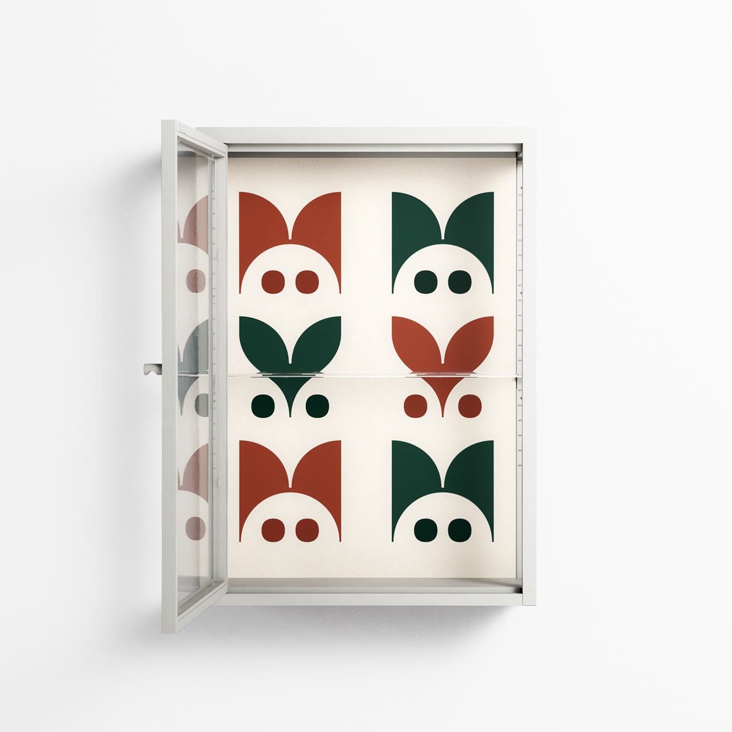 Curious Creatures - Wall Cabinet - Ethan Fender - Chalk - Clear glass