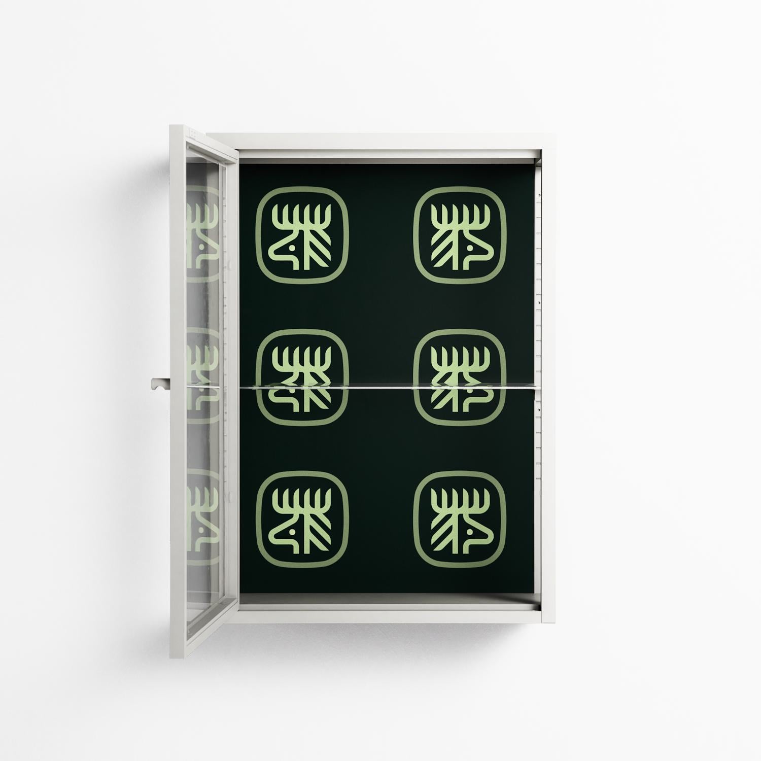 Evergreen Stag - Wall Cabinet - Ethan Fender - Chalk - Clear glass
