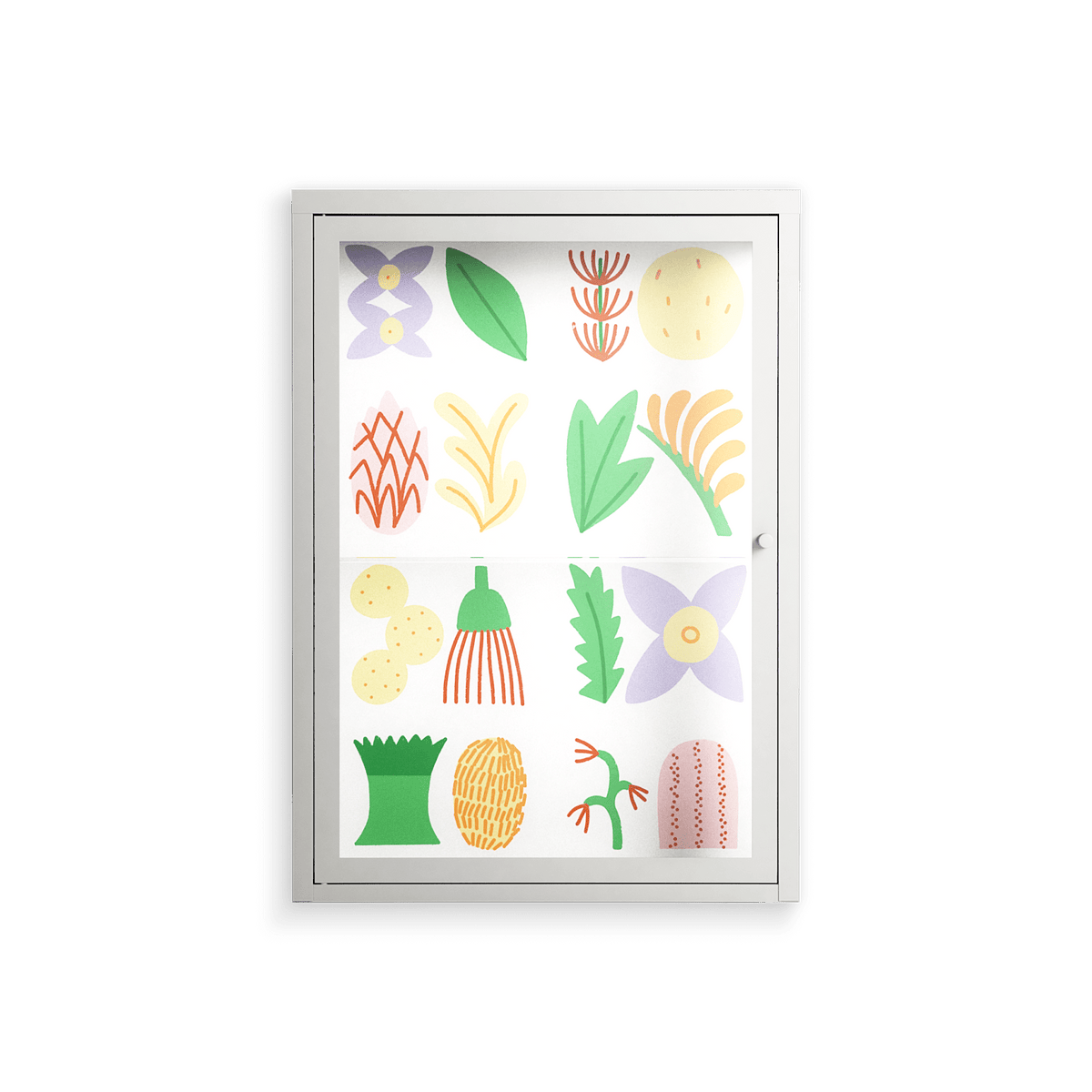 Shapes - Wall Cabinet - Lydia Greaves - Chalk - Clear glass
