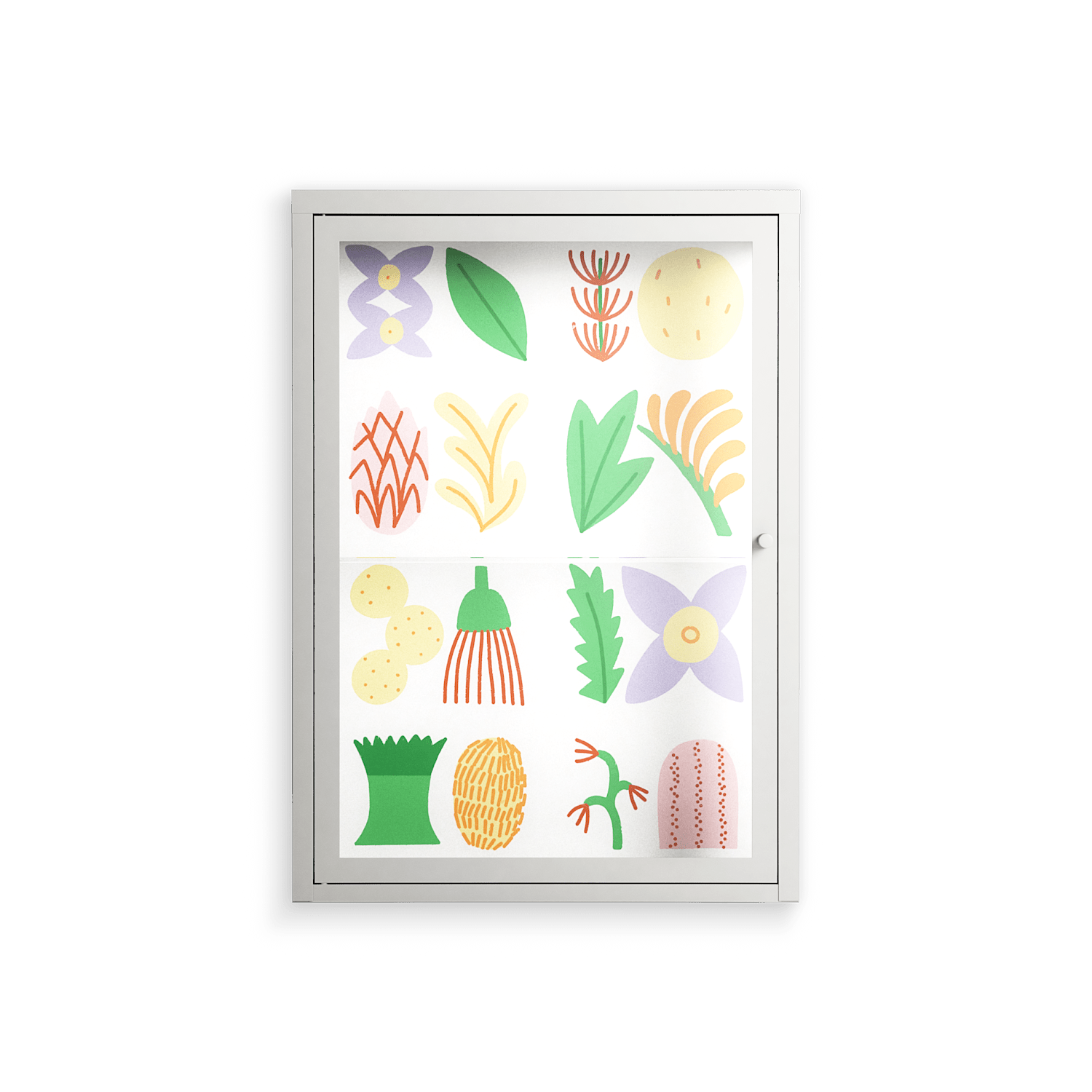 Shapes - Wall Cabinet - Lydia Greaves - Chalk - Clear glass