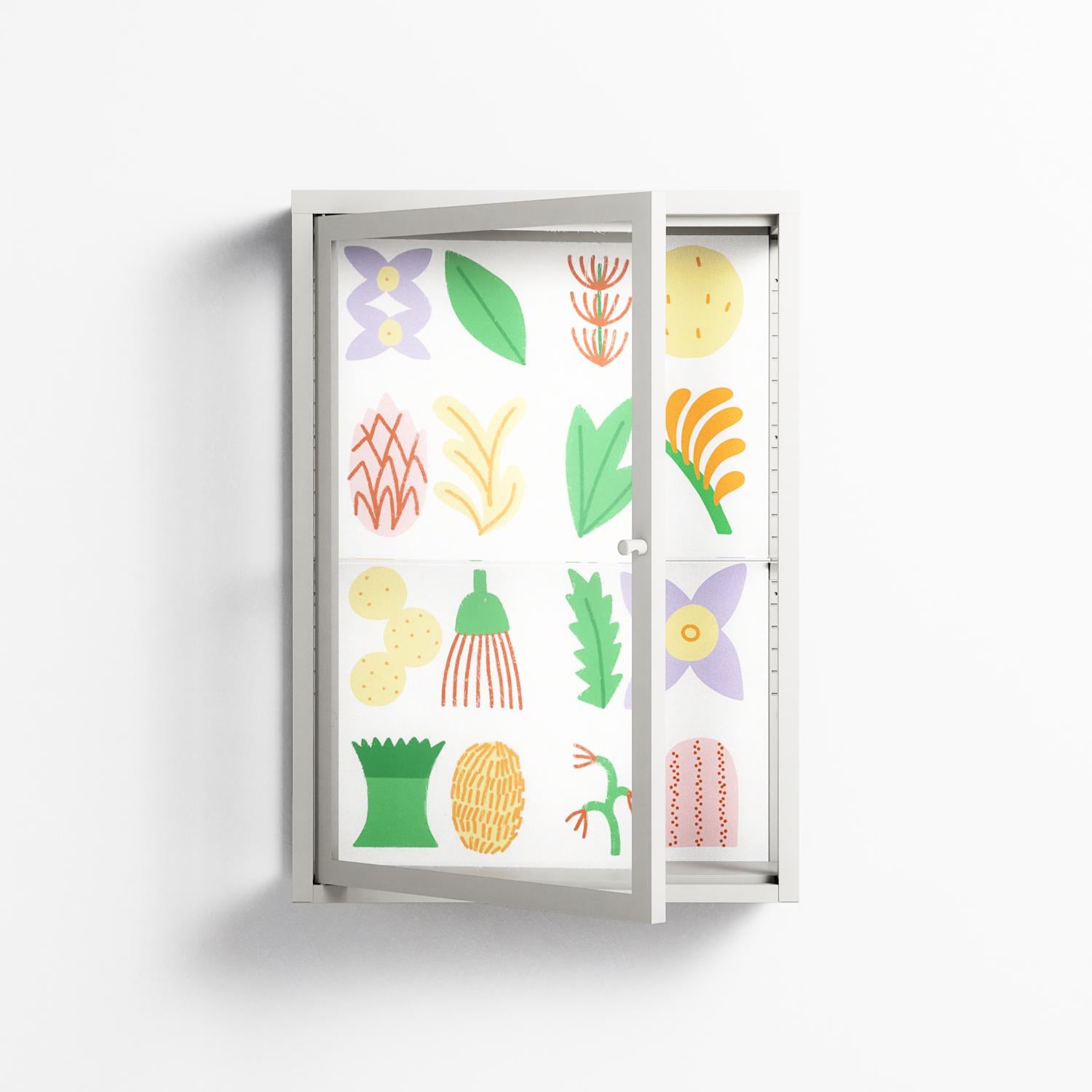 Shapes - Wall Cabinet - Lydia Greaves - Chalk - Clear glass