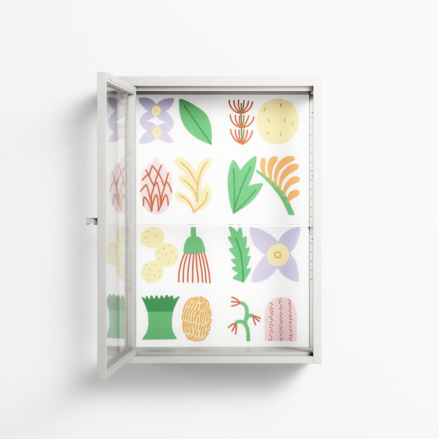 Shapes - Wall Cabinet - Lydia Greaves - Chalk - Clear glass