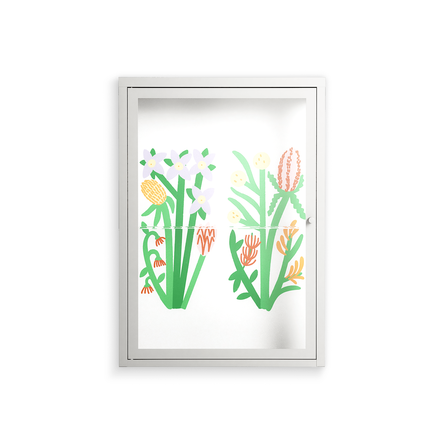 Bouquets - Wall Cabinet - Lydia Greaves - Chalk - Clear glass