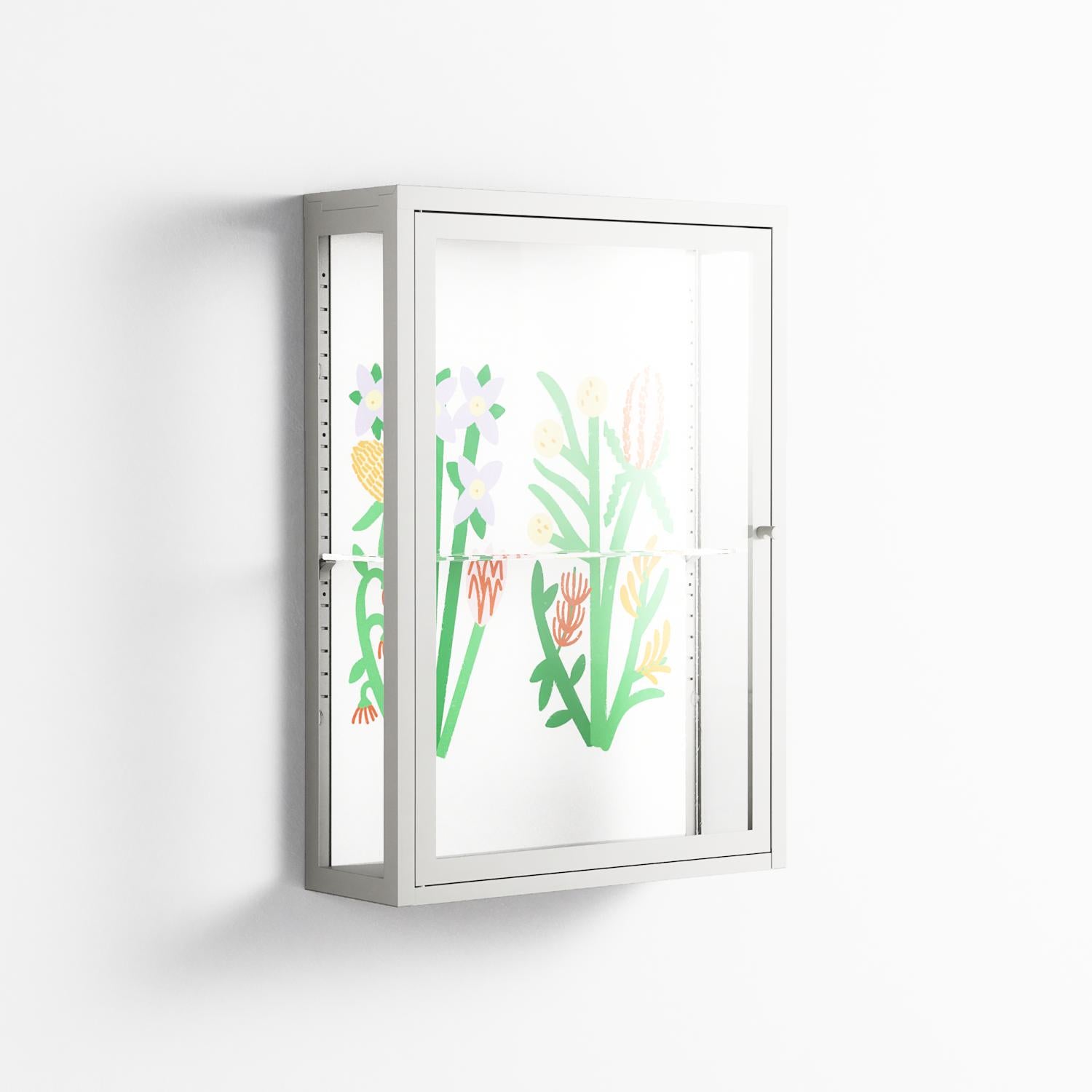Bouquets - Wall Cabinet - Lydia Greaves - Chalk - Clear glass