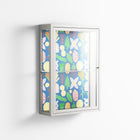 Shapes Blue - Wall Cabinet - Lydia Greaves - Chalk - Clear glass