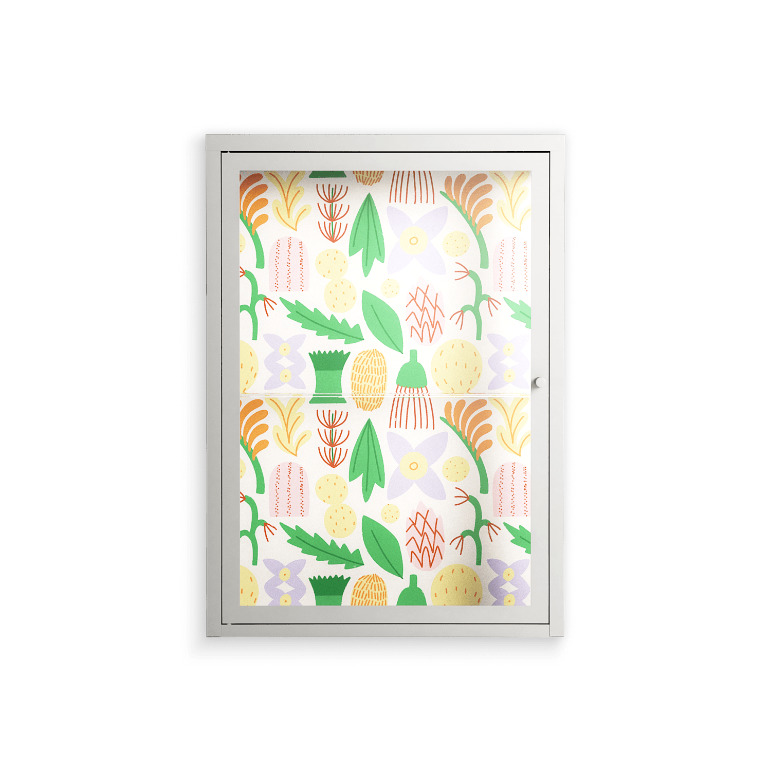 Shapes Cream - Wall Cabinet - Lydia Greaves - Chalk - Clear glass