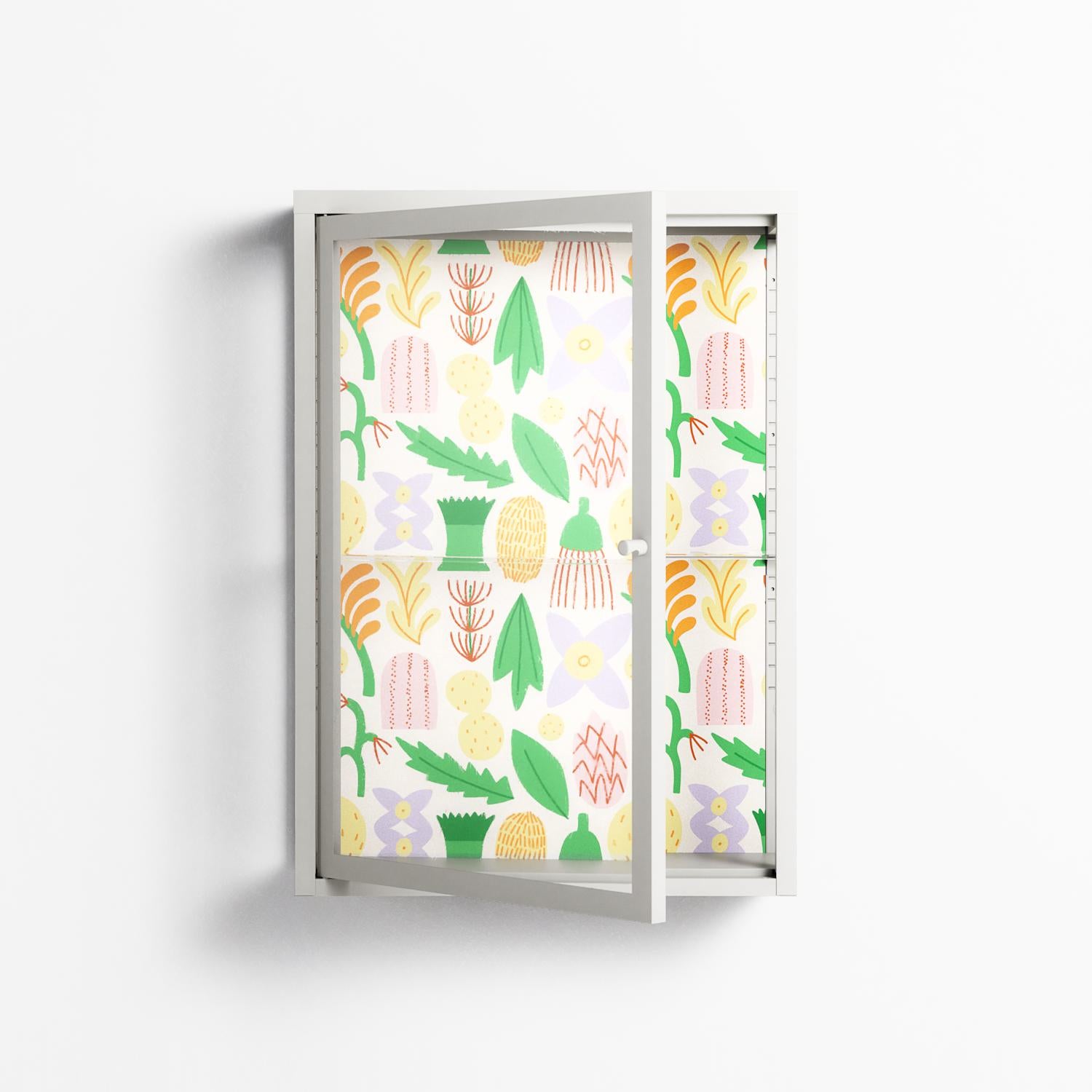 Shapes Cream - Wall Cabinet - Lydia Greaves - Chalk - Clear glass