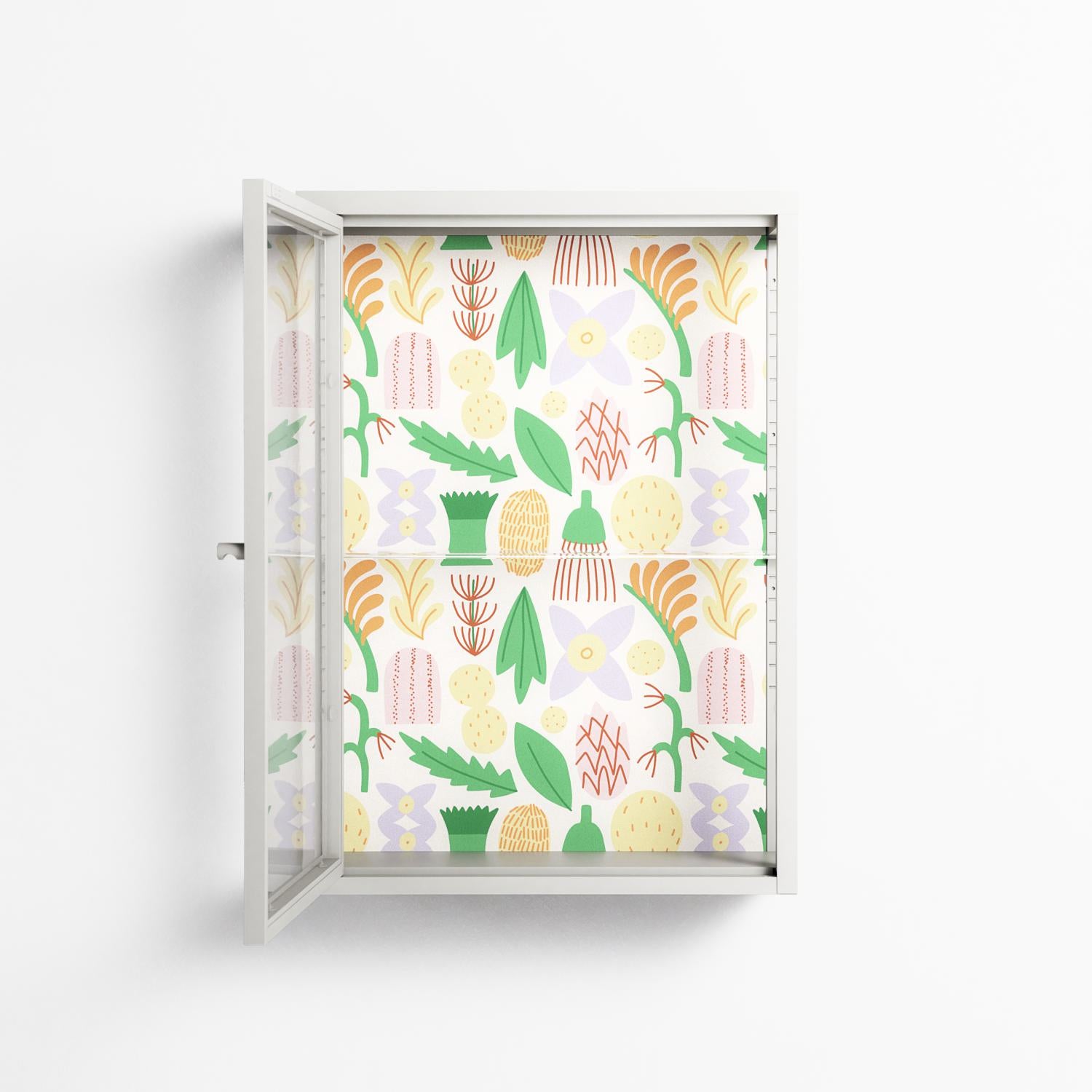 Shapes Cream - Wall Cabinet - Lydia Greaves - Chalk - Clear glass