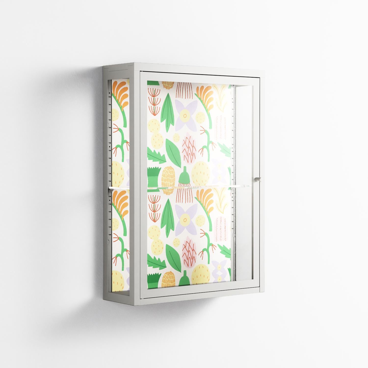 Shapes Cream - Wall Cabinet - Lydia Greaves - Chalk - Clear glass
