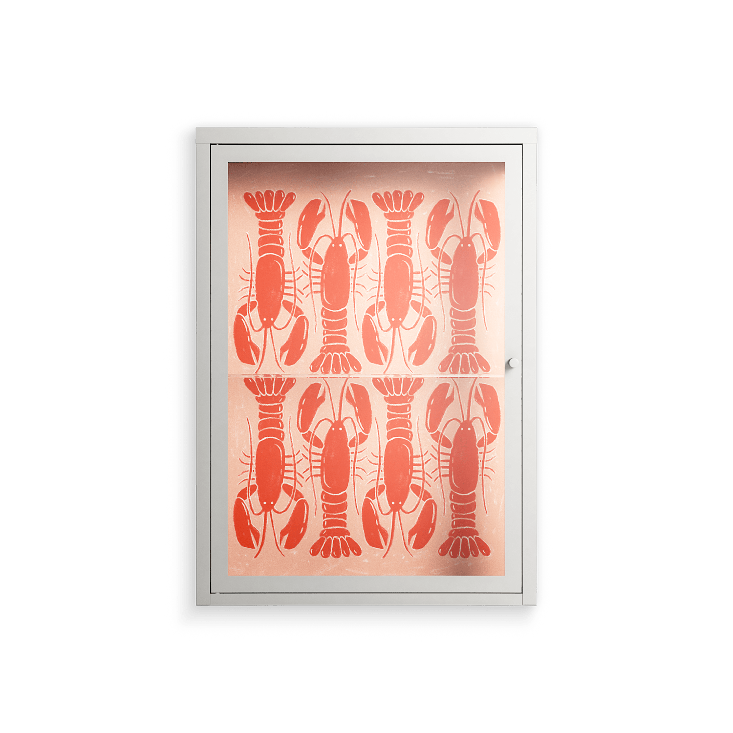 Lobsters - Wall Cabinet - Lydia Greaves - Chalk - Clear glass