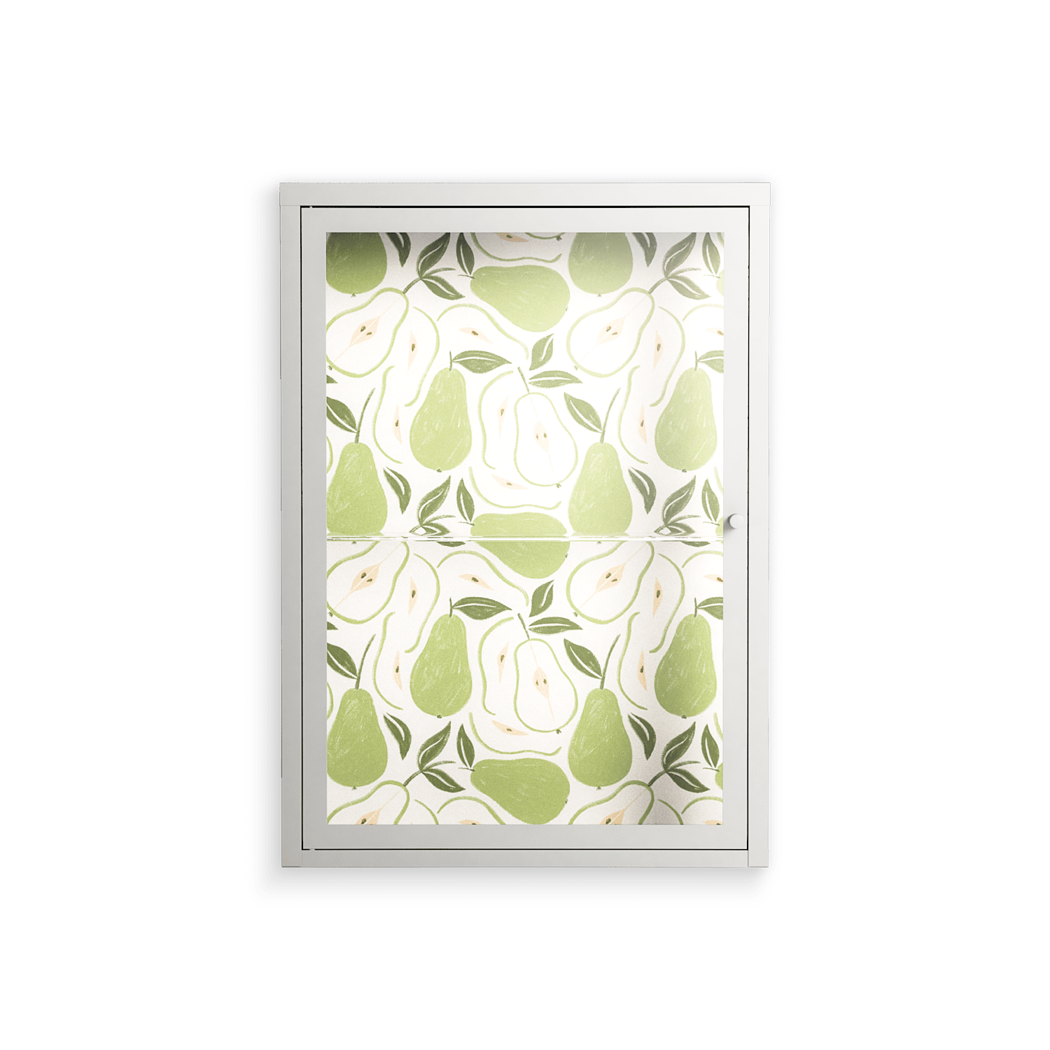 Pears - Wall Cabinet - Lydia Greaves - Chalk - Clear glass