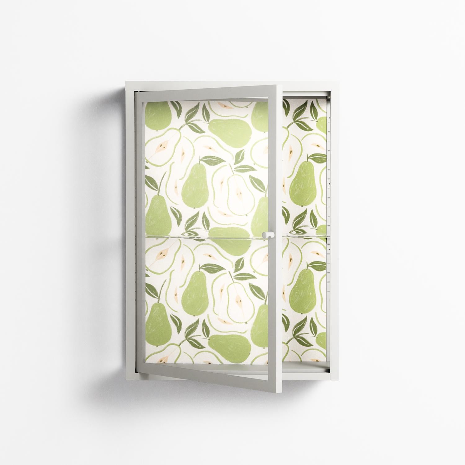 Pears - Wall Cabinet - Lydia Greaves - Chalk - Clear glass