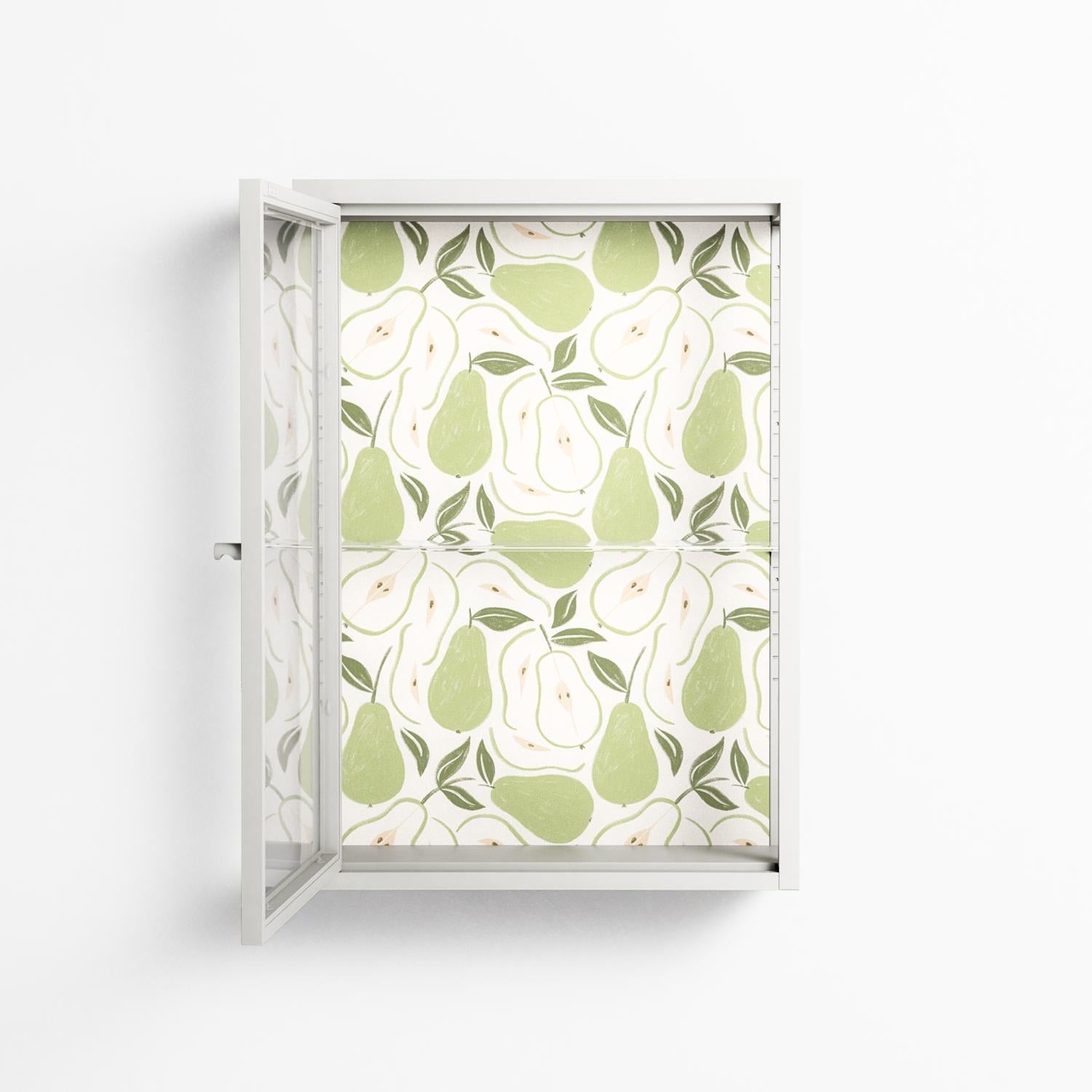 Pears - Wall Cabinet - Lydia Greaves - Chalk - Clear glass