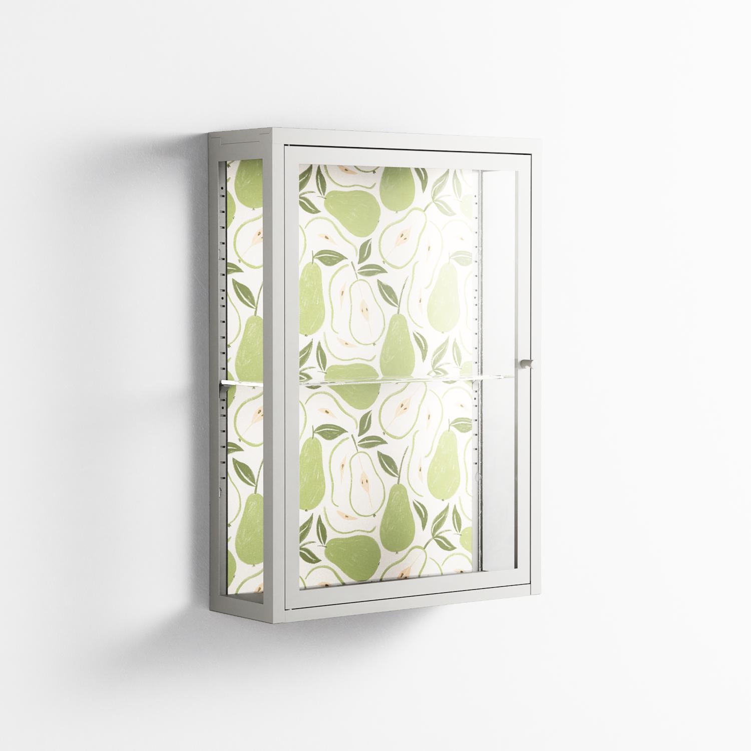 Pears - Wall Cabinet - Lydia Greaves - Chalk - Clear glass