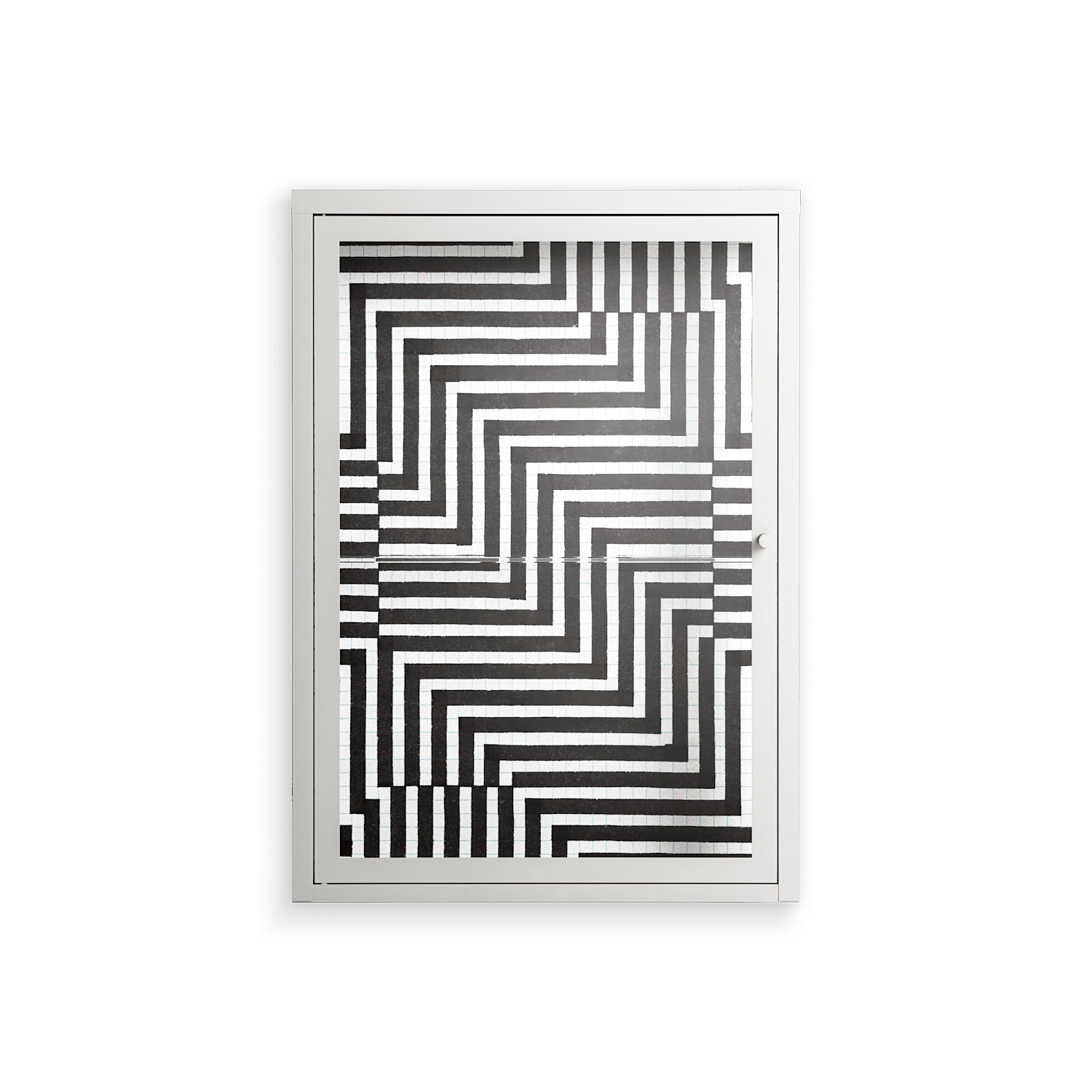 Rectangle In Rectangle - Wall Cabinet - Guido De Boer - Chalk - Clear glass