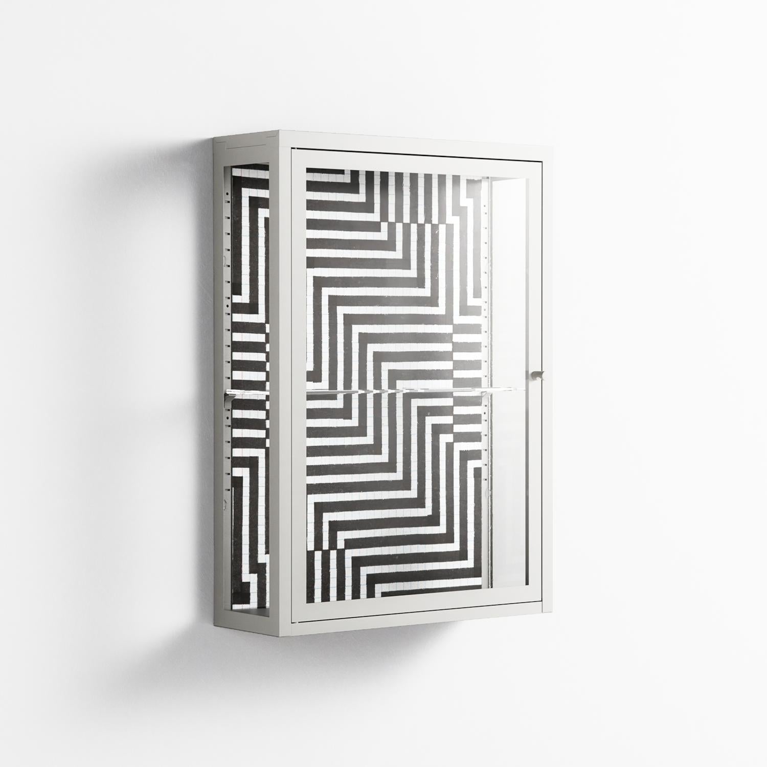 Rectangle In Rectangle - Wall Cabinet - Guido De Boer - Chalk - Clear glass