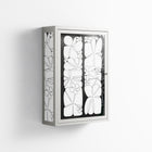 White Flowers - Wall Cabinet - Konrad Blaszczyk - Chalk - Overlay Glass