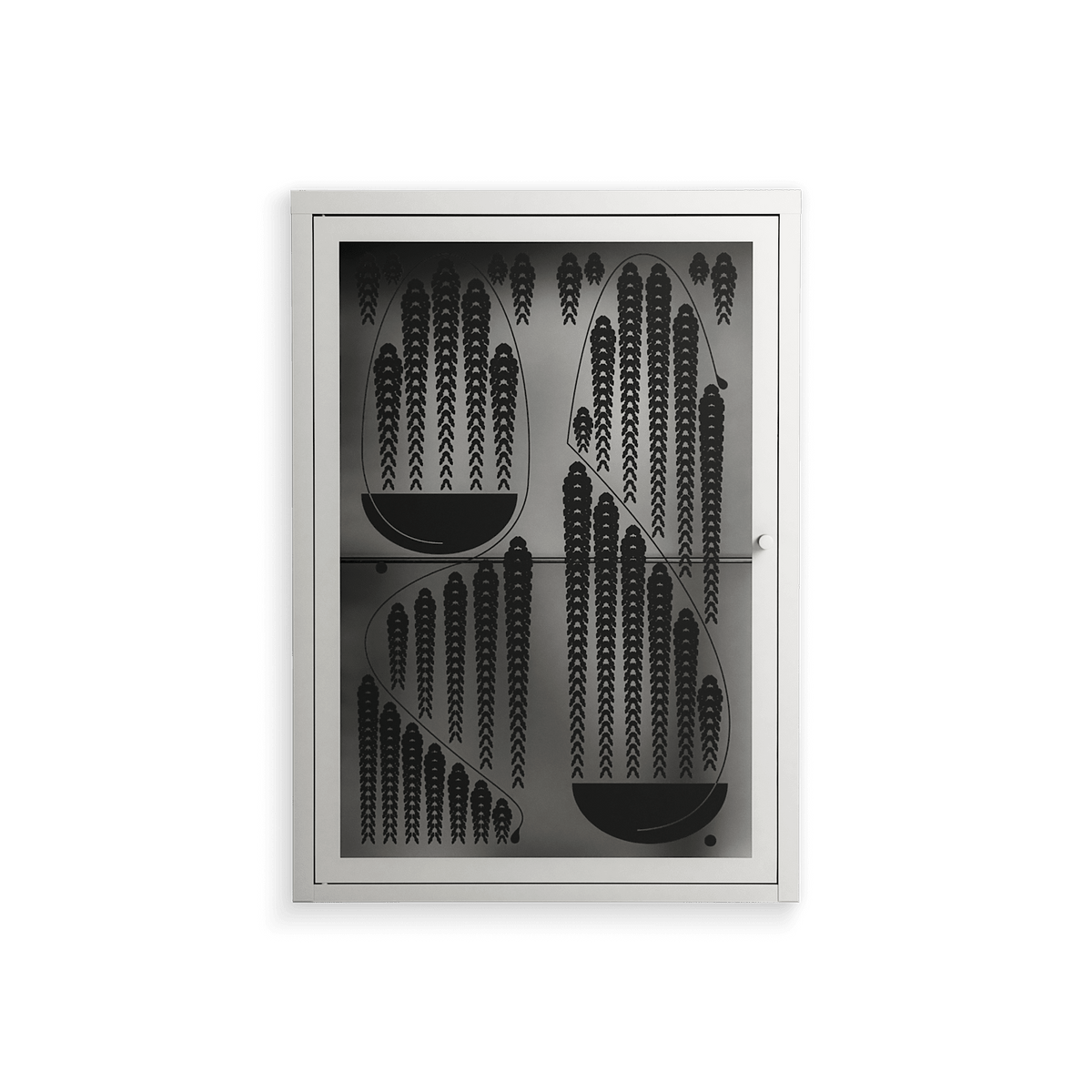 Black Fern - Wall Cabinet - Konrad Blaszczyk - Chalk - Overlay Glass