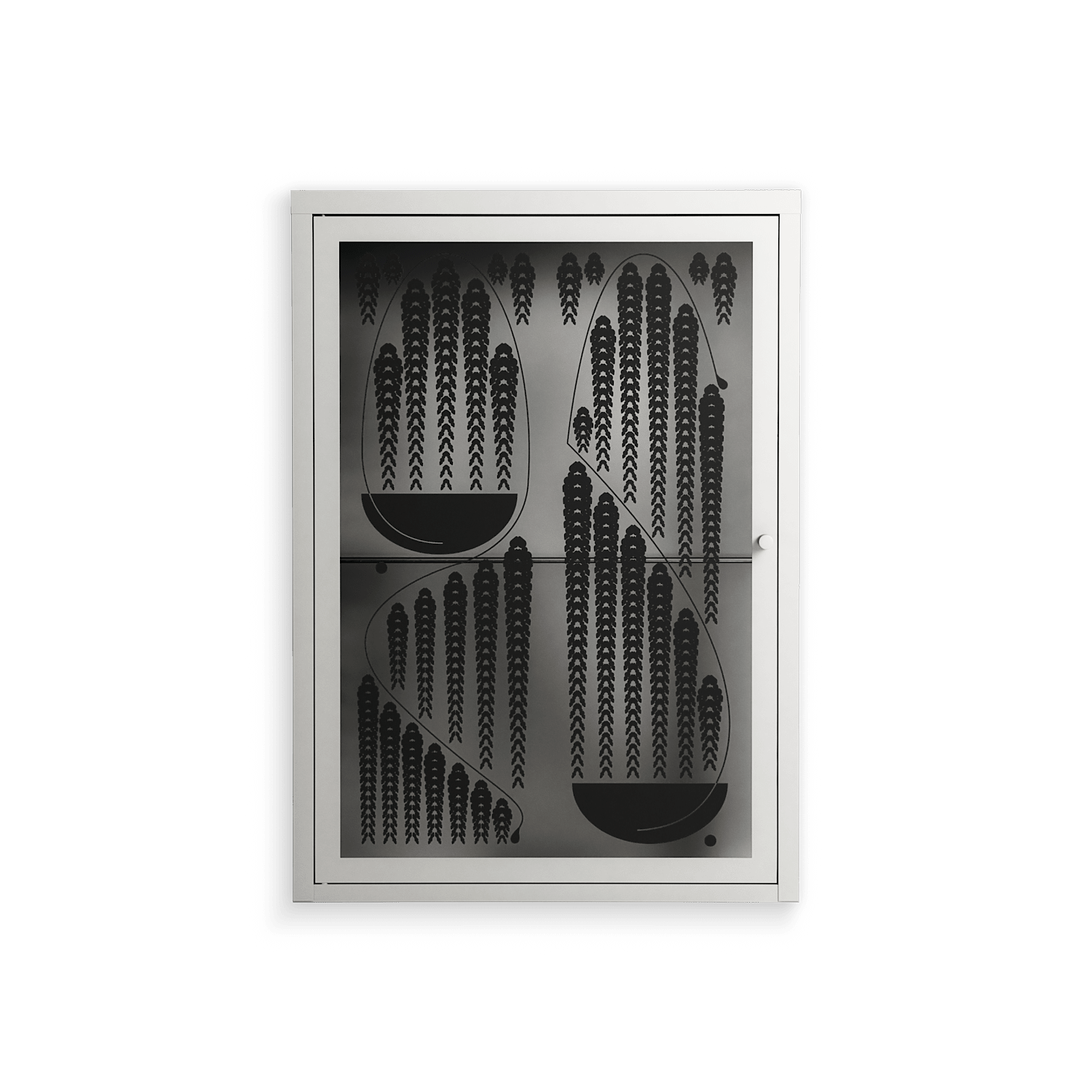 Black Fern - Wall Cabinet - Konrad Blaszczyk - Chalk - Overlay Glass