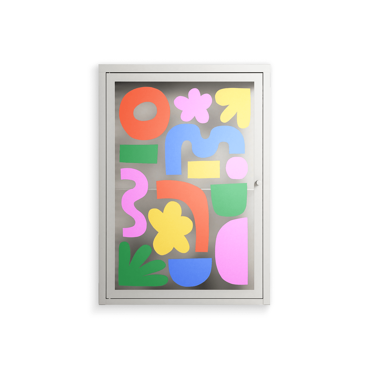 Fun Shapes - Wall Cabinet - Sandra Hutter - Chalk - Overlay Glass
