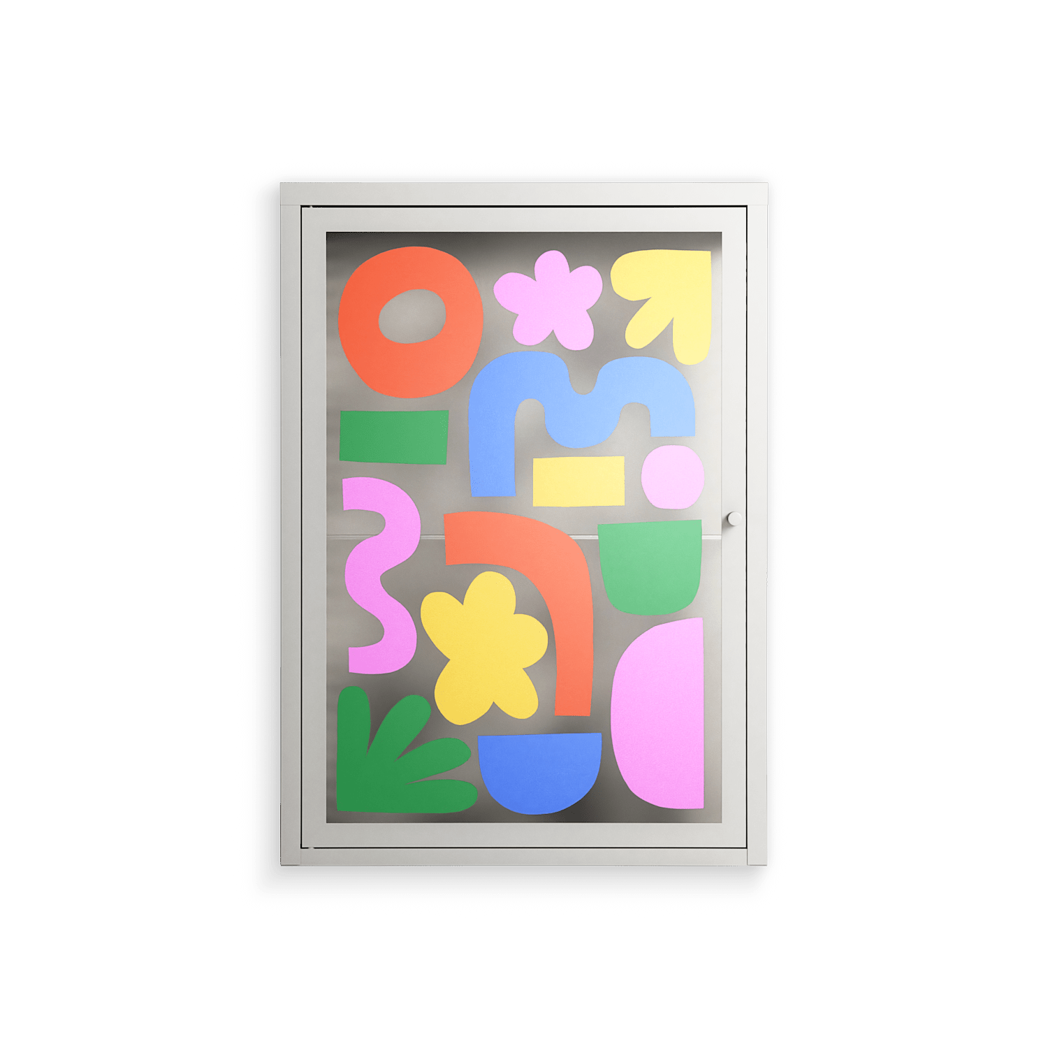 Fun Shapes - Wall Cabinet - Sandra Hutter - Chalk - Overlay Glass
